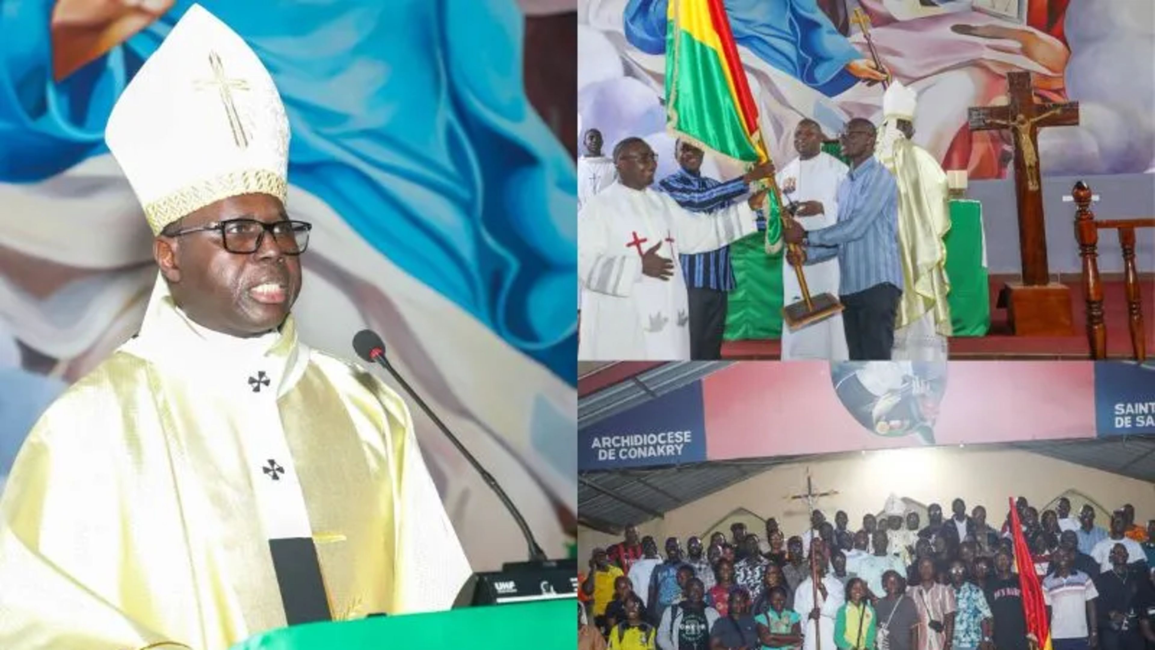 Archbishop François Sylla challenged the young Catholics to recognize their active role in the life and mission of the Church as the delegation departs Guinea and heads to Ghana to participate in the first West African Youth Day, Sept. 7-11, 2026. | Credit: Radio Voix de la Paix Guinée Conakry-100.7fm
