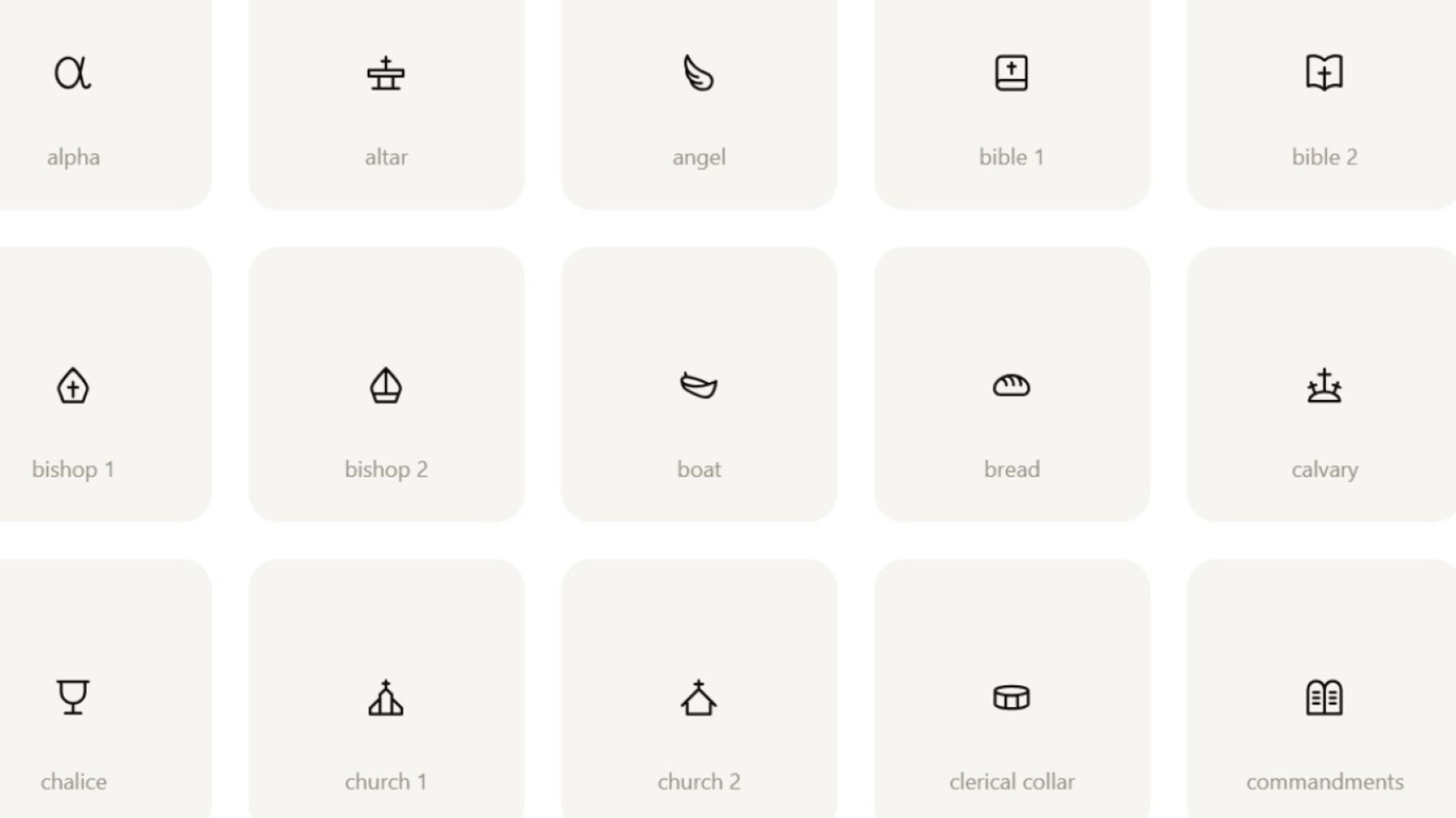 Some Christian icons by Christicons.com that are free to use on the internet. | Credit: Christicons.com