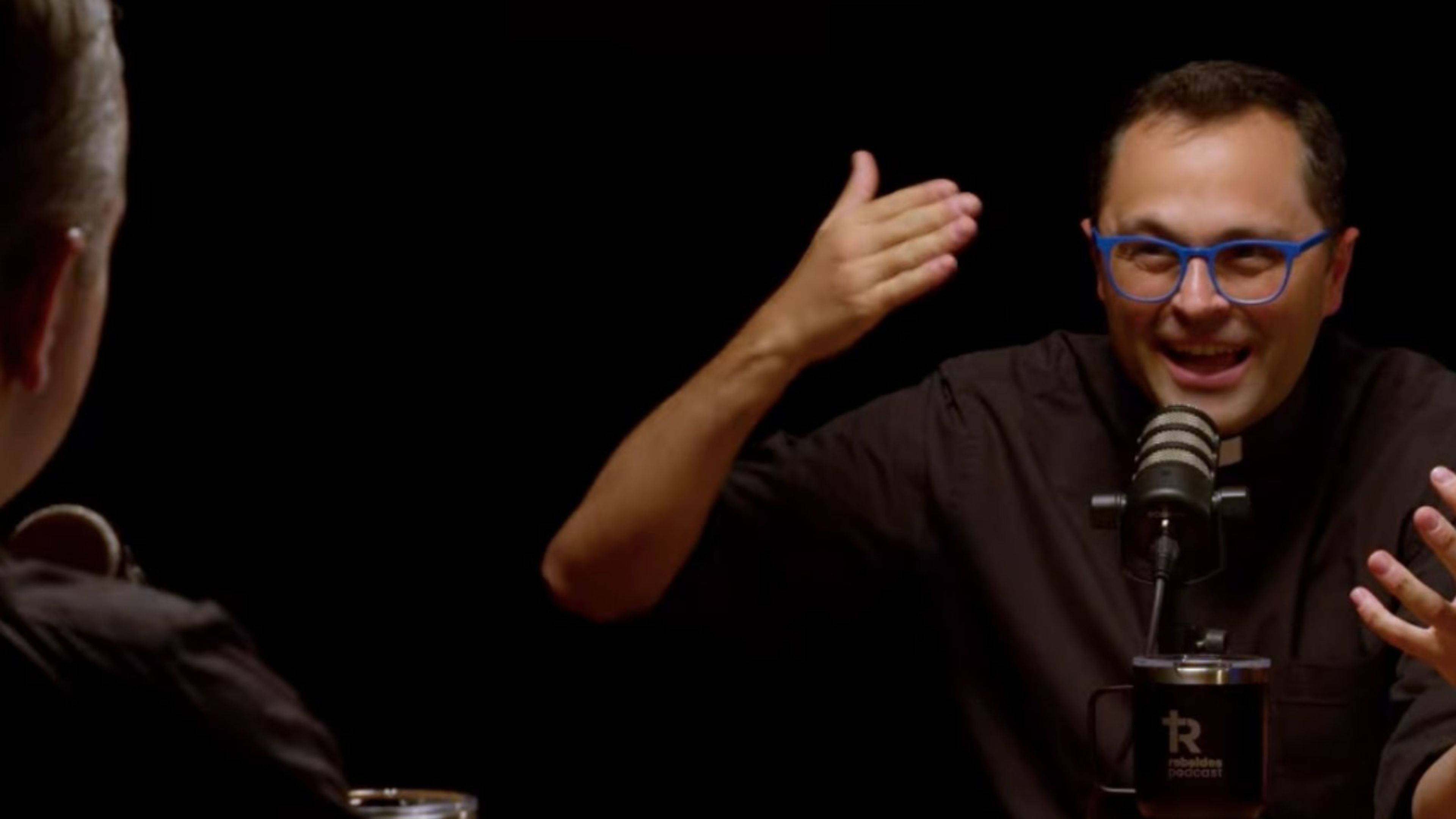 Father Aparicio on the Rebeldes Podcast | Credit: Rebeldes podcast/screenshot