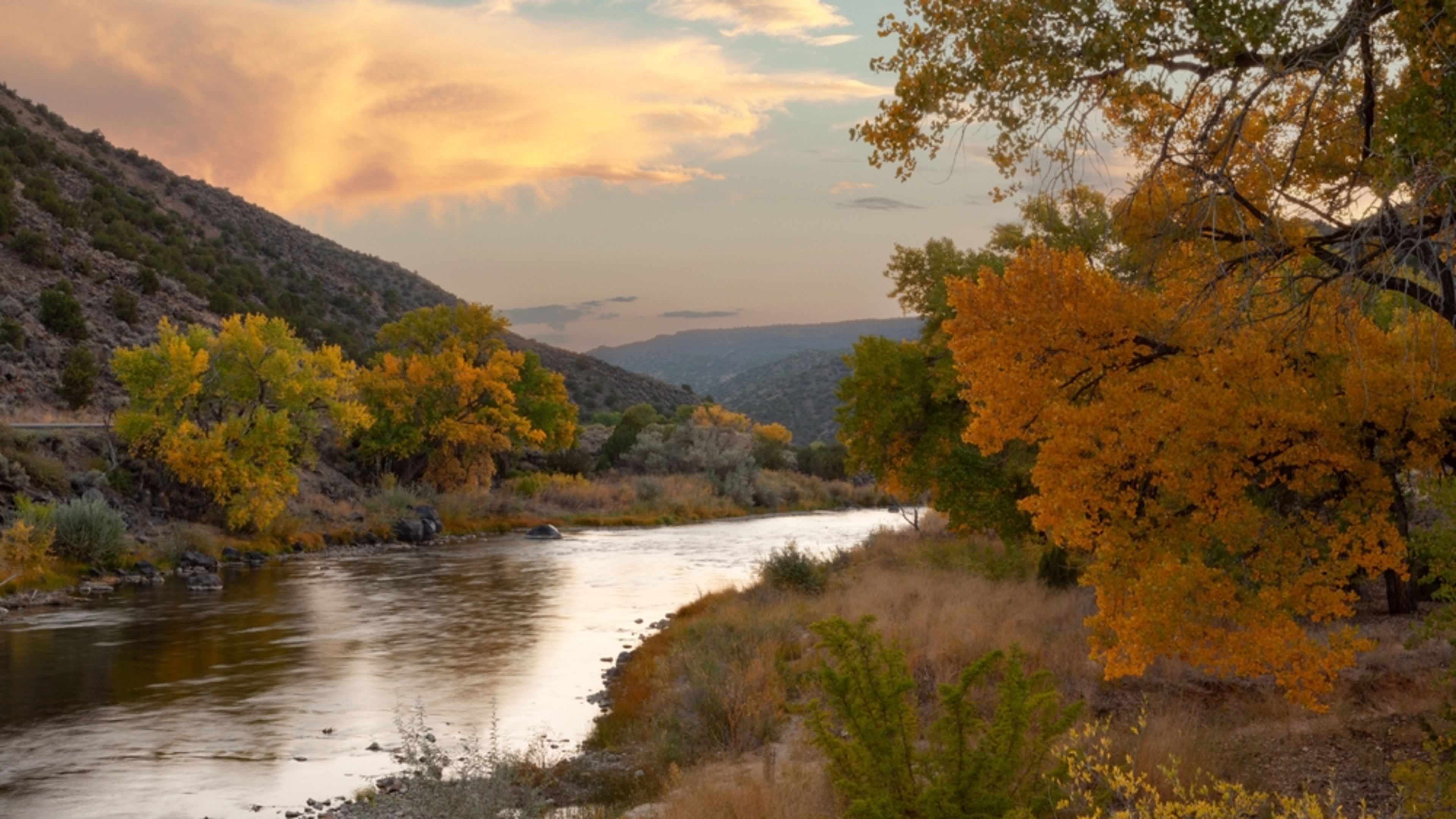 The Rio Grande River flows through Embudo, Rio Arriba County, New Mexico, near Santa Fe in an undated photograph. | Credit: M.M.PHOTO/Shutterstock