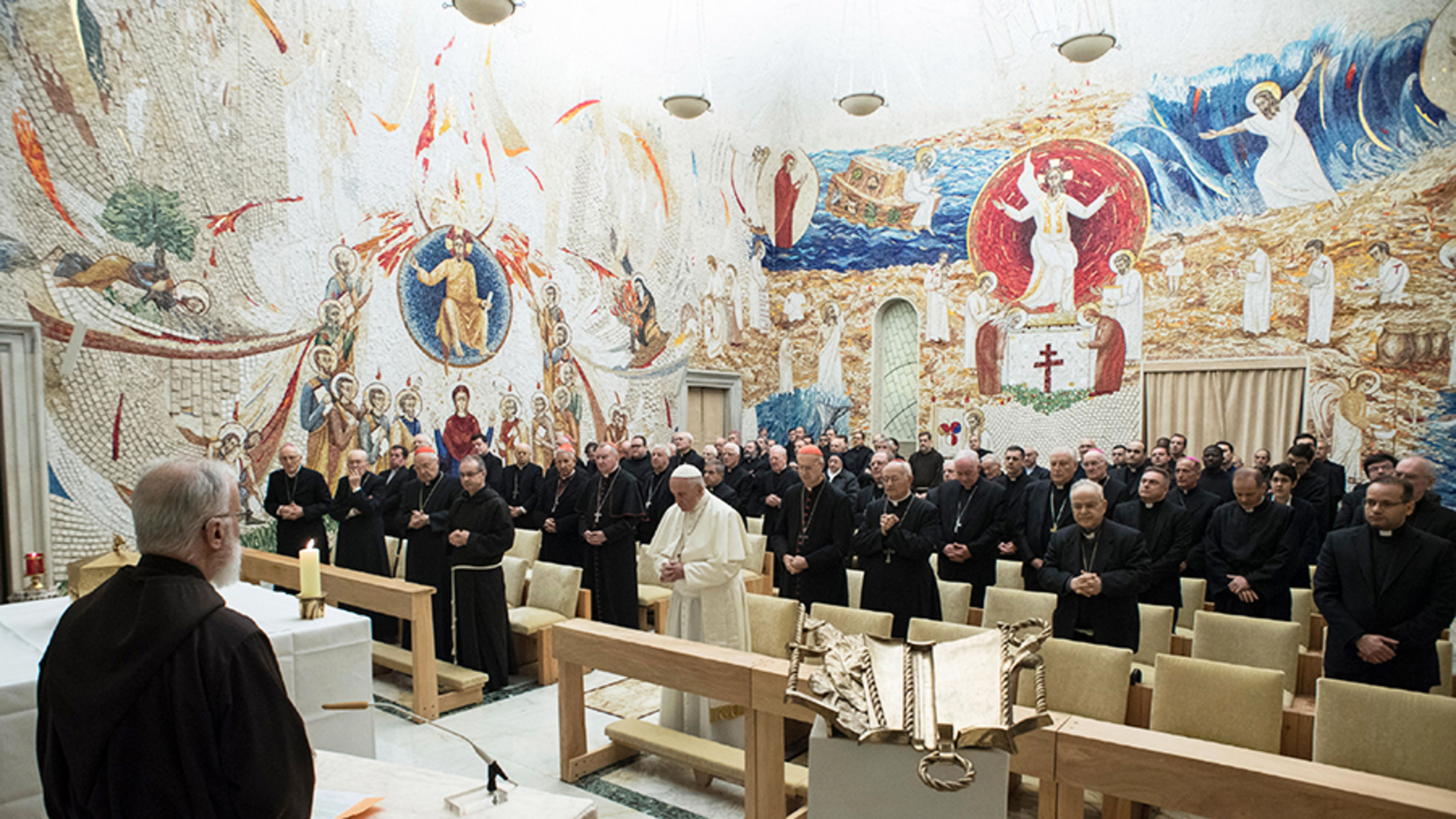 Father Cantalamessa preaching to US bishops on retreat this week