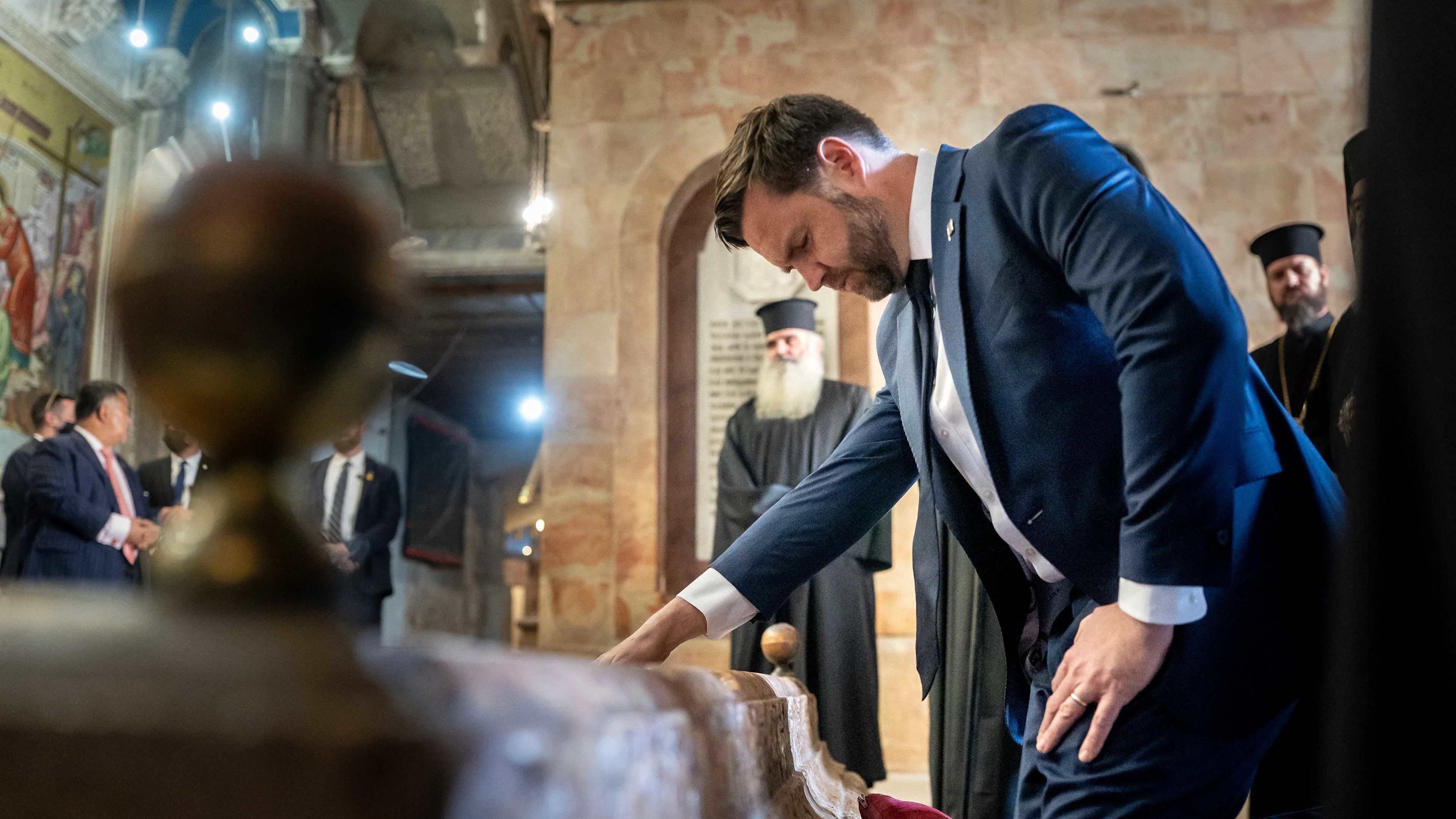 Vice President JD Vance attending Mass at the Church of the Holy Sepulchre in Jerusalem