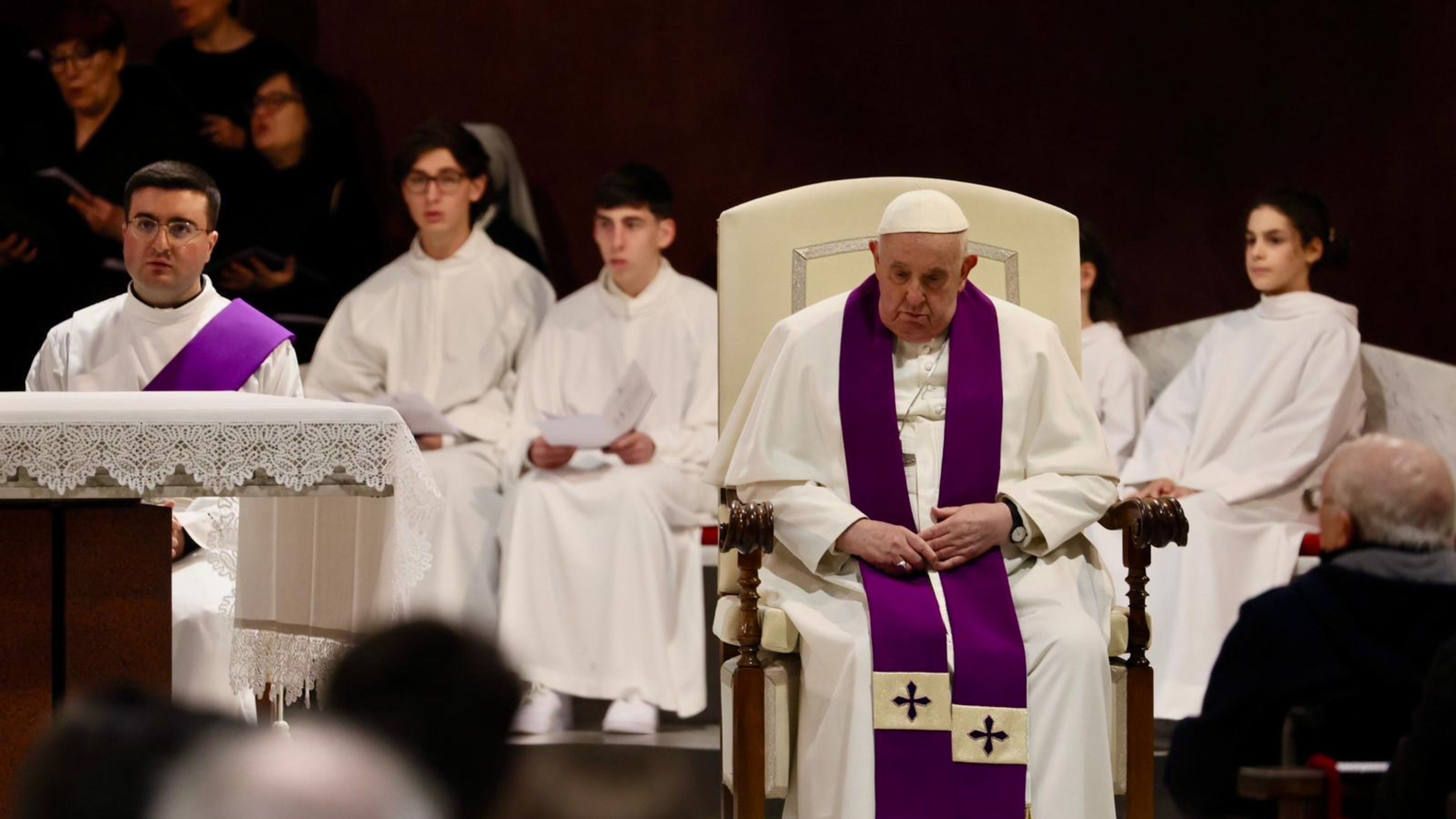 ‘God never tires of forgiving’: Pope Francis hears confessions at Roman ...