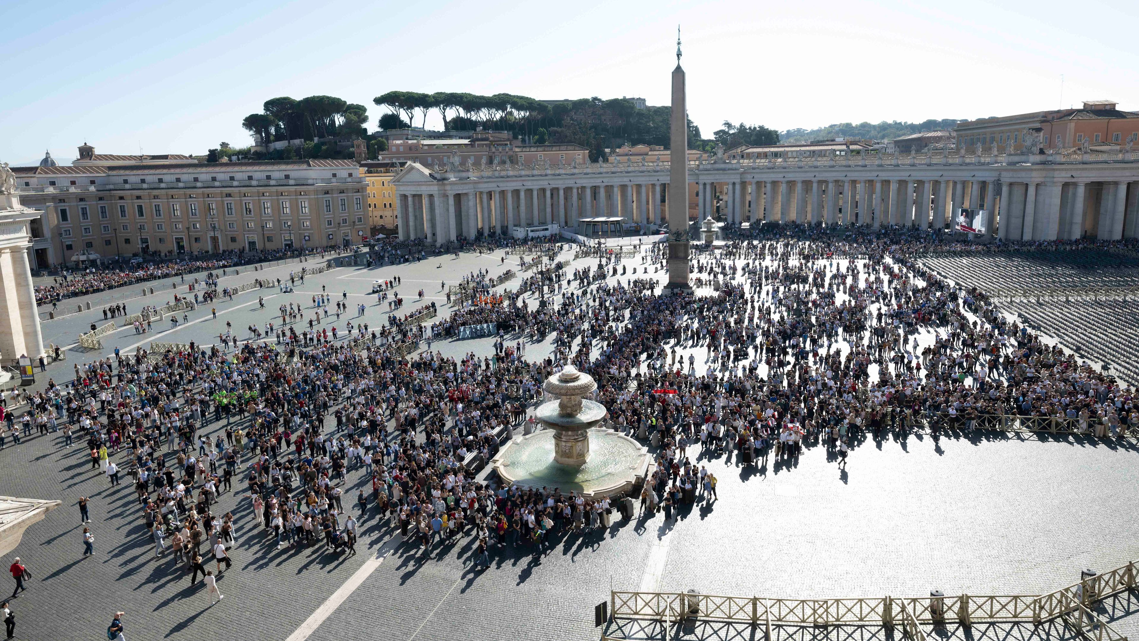 Pilgrims gather throughout a sunny St. Peter’s Square for Pope Francis’ Angelus address on the solemnity of All Saints, Nov. 1, 2024, at the Vatican. | Credit: Vatican Media