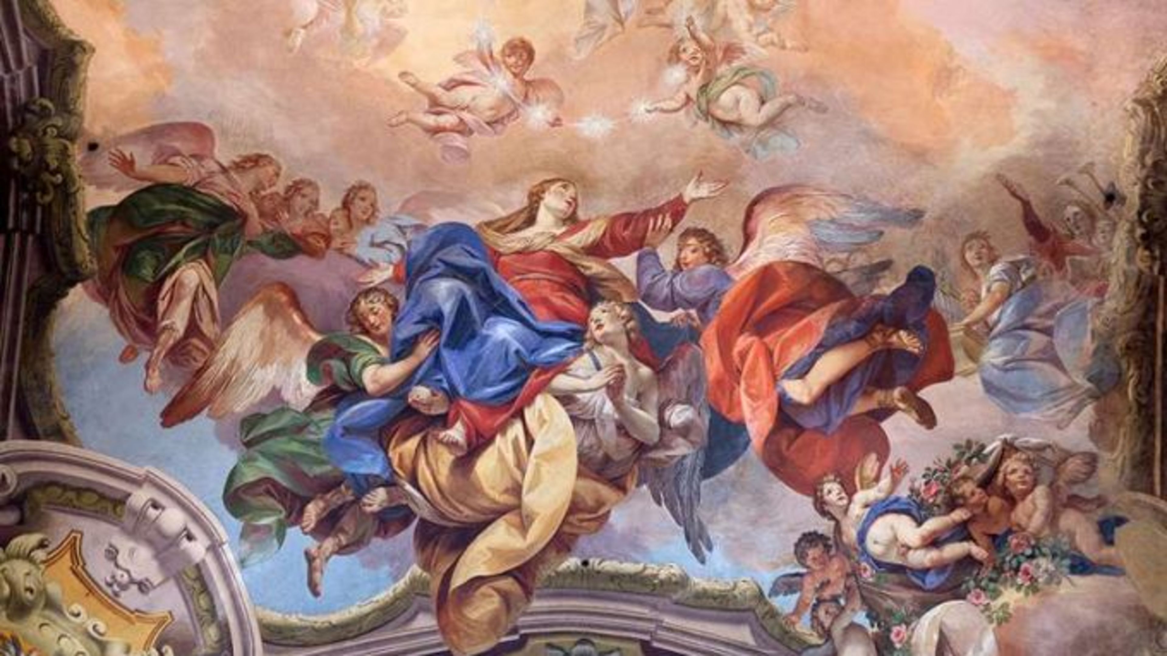 “Assumption of the Virgin Mary,” fresco painting in San Petronio Basilica in Bologna, Italy. | Credit: Zvonimir Atletic/Shutterstock