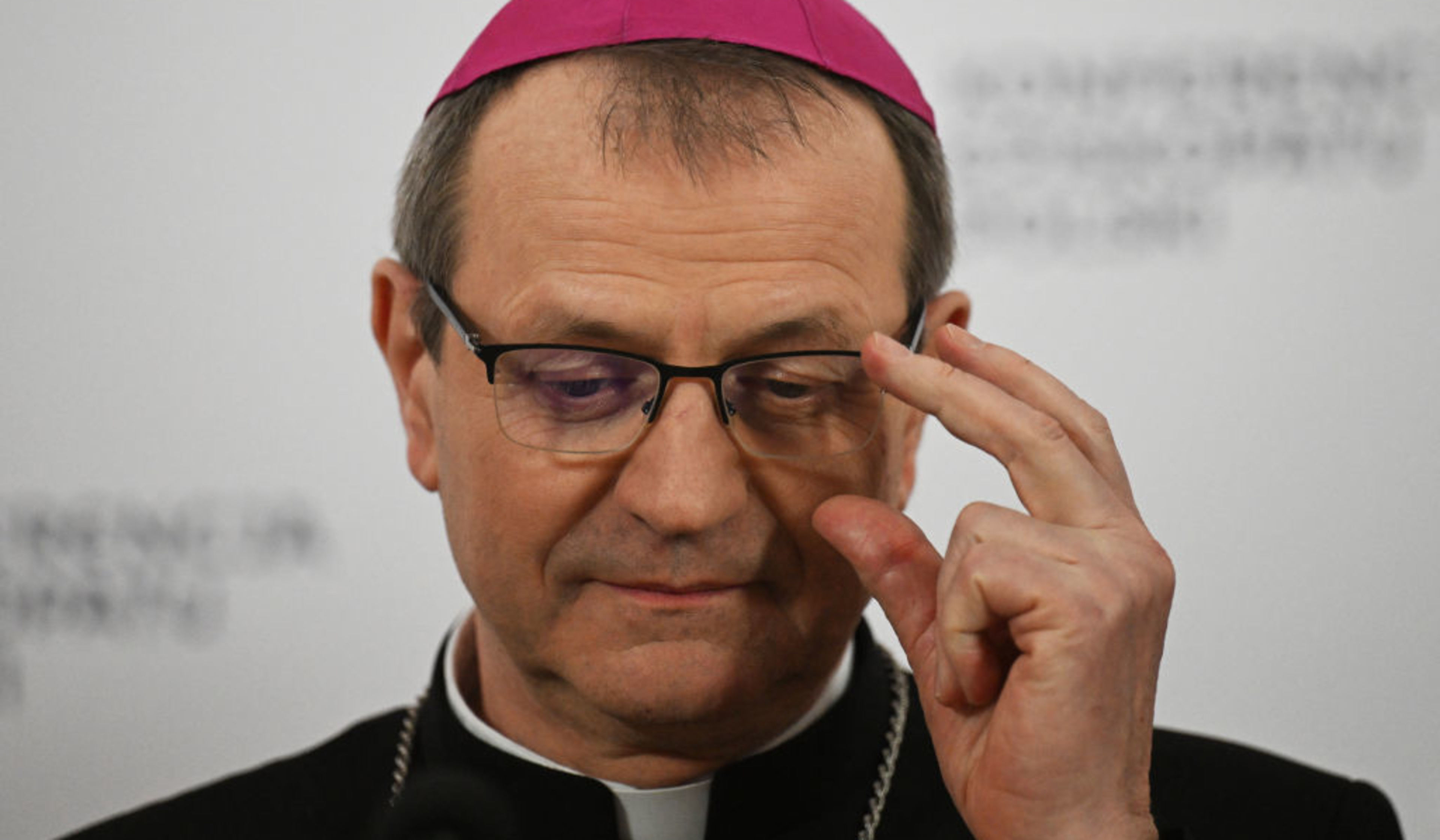 Archbishop Tadeusz Wojda of Gdańsk speaks at a press conference in Warsaw on March 14, 2024. | Credit: Sergei Gapon/AFP via Getty Images