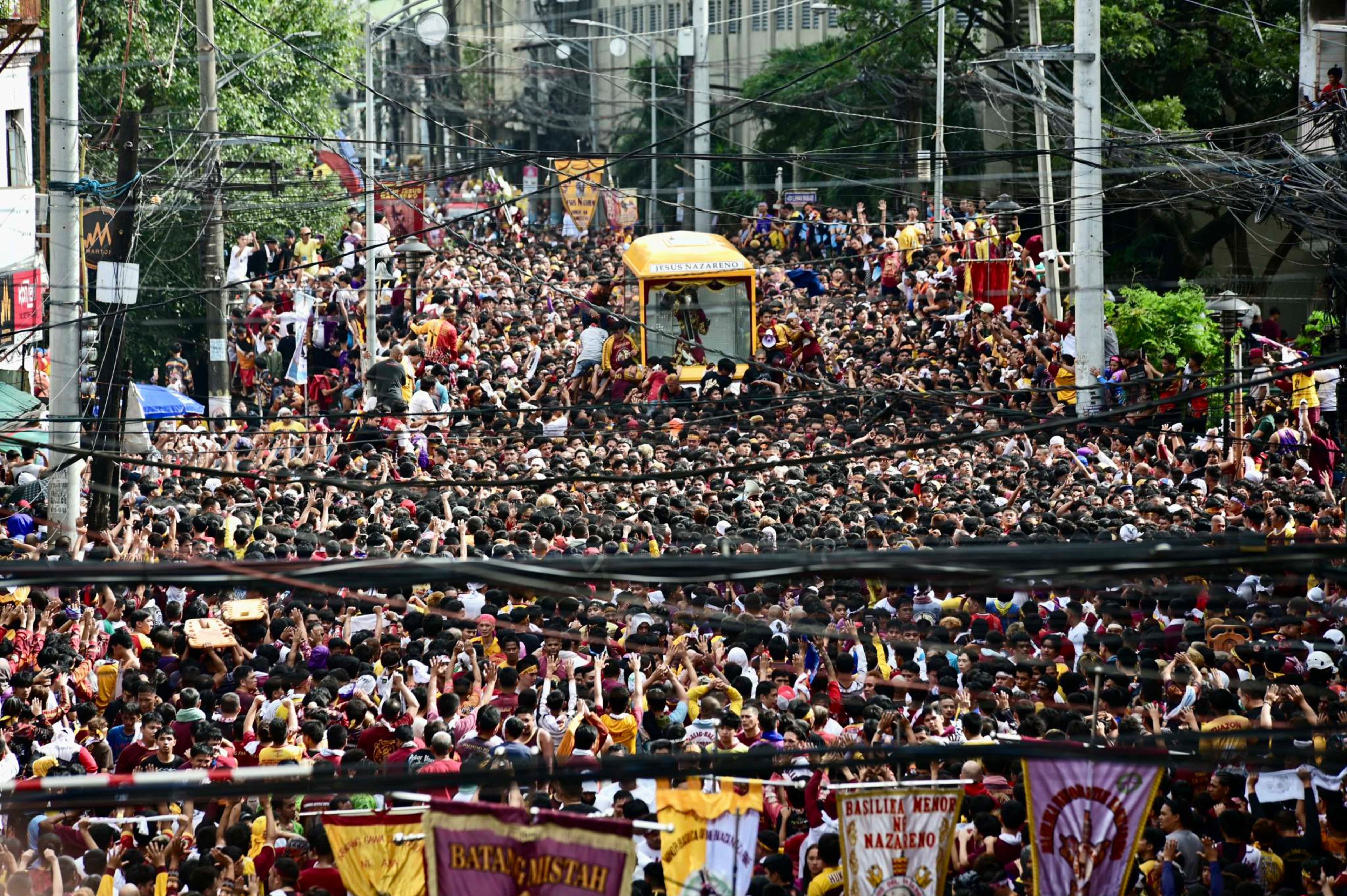 Devotees crowd the streets of Quiapo district during the annual procession of the Black Nazarene in Manila, Philippines, on Jan. 9, 2026. | Credit: CBCP News
