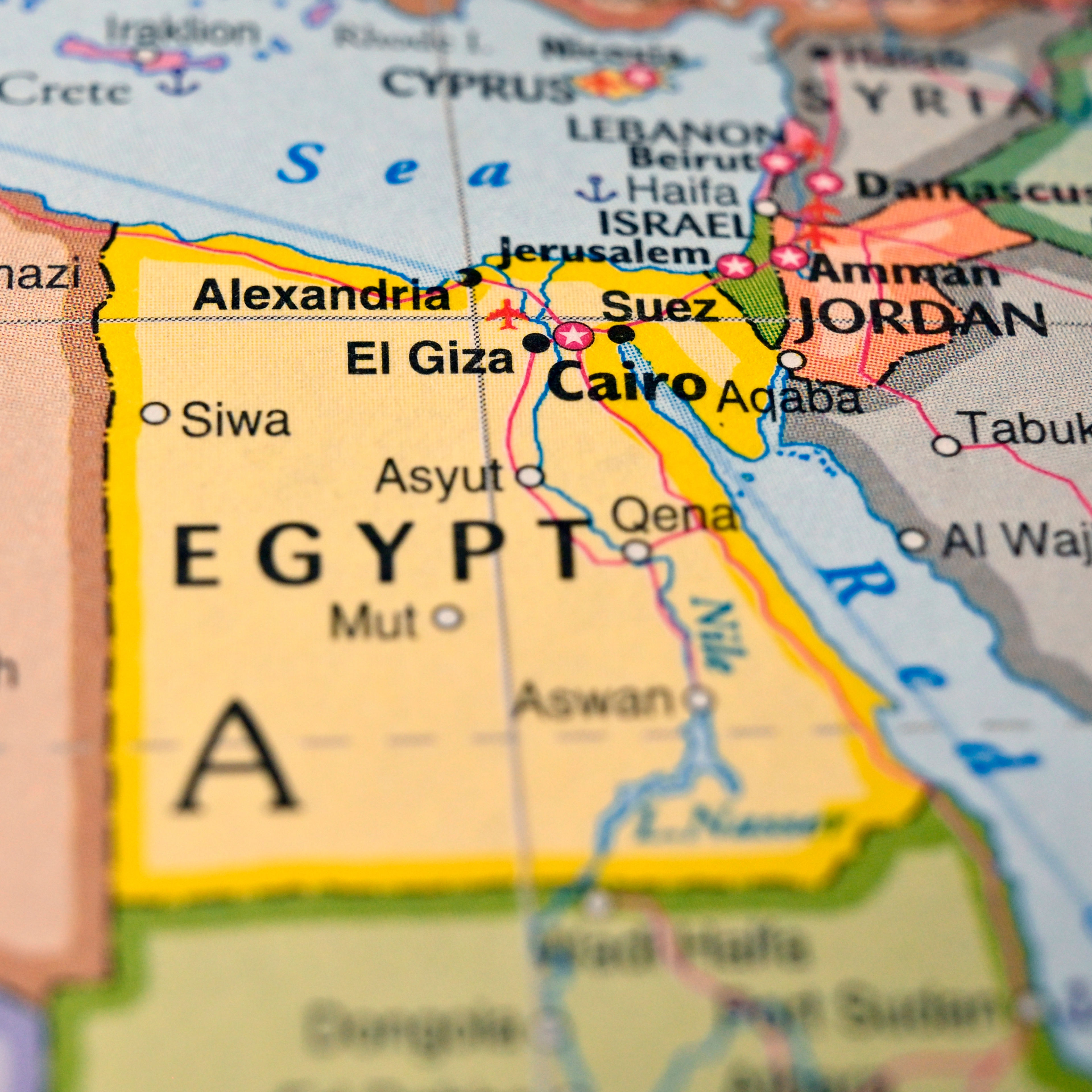 Mapa de Egipto. | Crédito: Shutterstock.