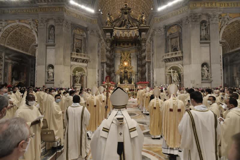 Pope Francis offers Mass for the feast of the Epiphany in St. Peter’s Basilica on Jan. 6, 2022. Vatican Media