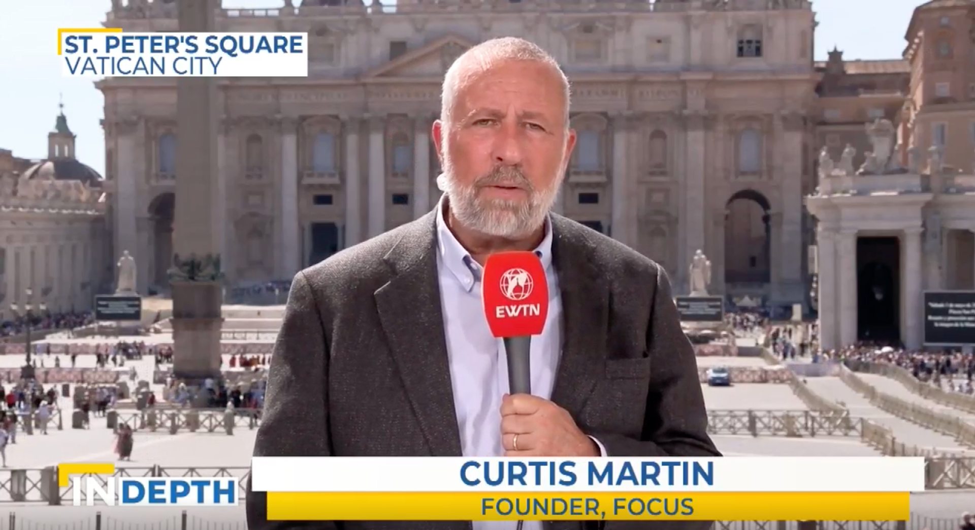 FOCUS founder Curtis Martin discusses evangelization with “EWTN News In Depth” on May 2, 2025, from the Vatican. | Credit: “EWTN News In Depth” 