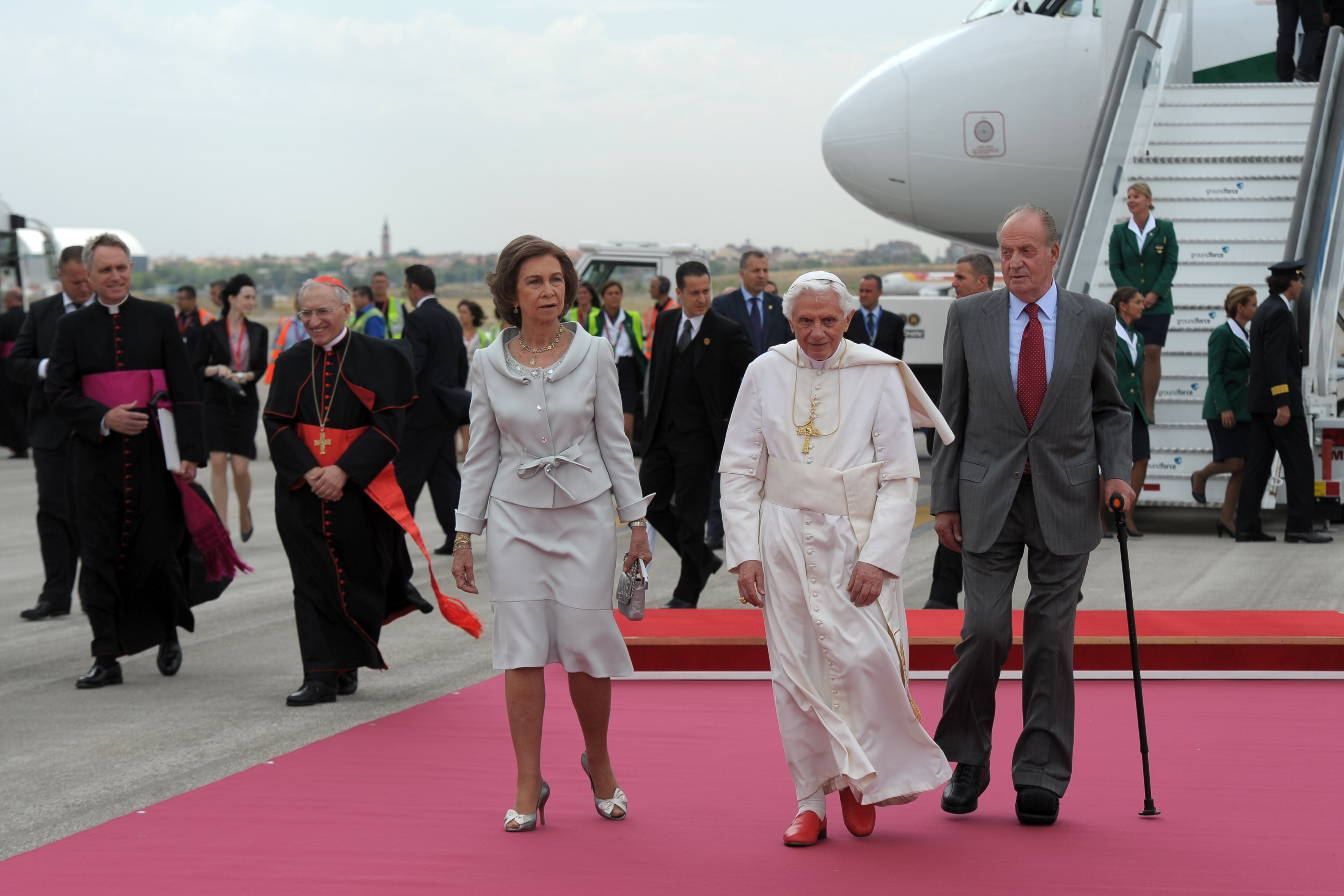 Pope Benedict XVI arrives at World Youth Day on Aug. 18, 2011, in Spain. | Credit: Vatican Media