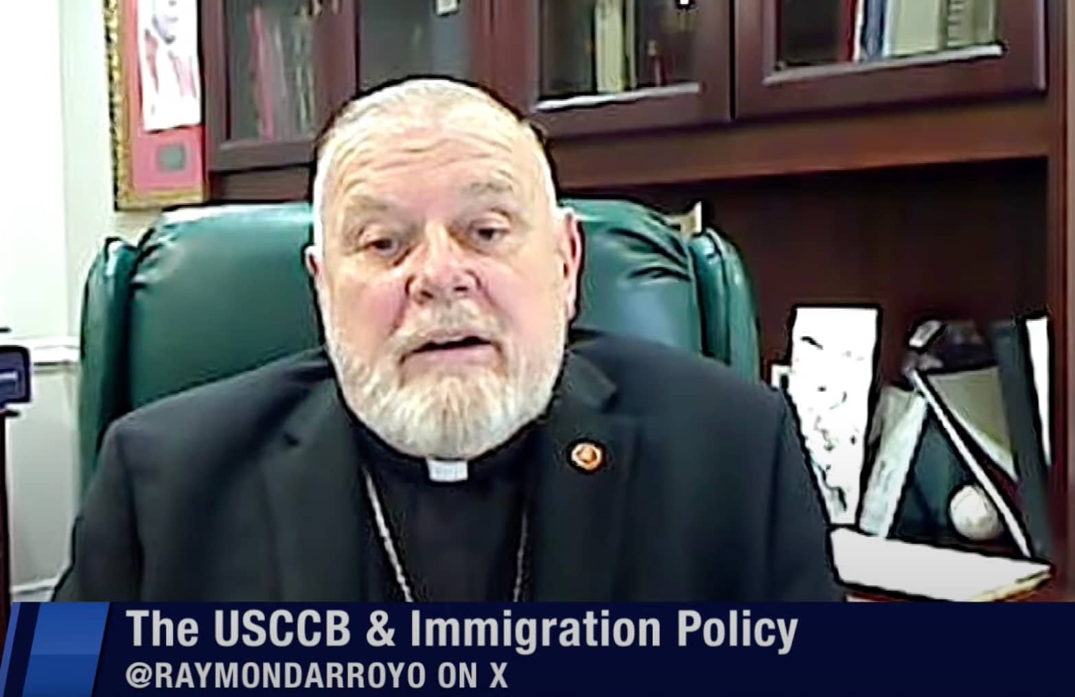 Miami Archbishop Thomas Wenski serves on the Committee on Migration of the United States Conference of Catholic Bishops. - Credit: "The World Over with Raymond Arroyo"/EWTN News Screenshot