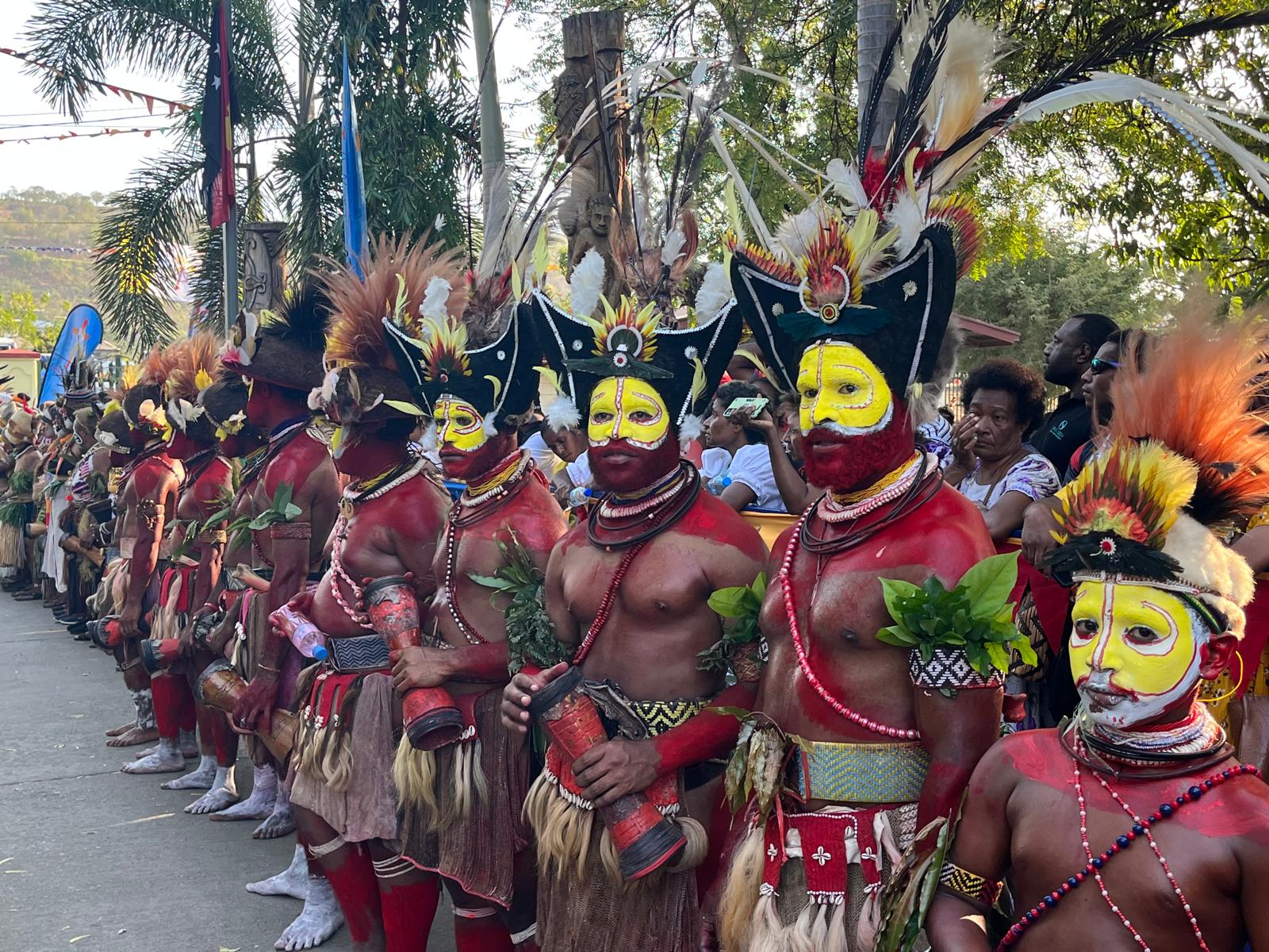 Catholics from Hela Province prepare to perform a traditional dance for Pope Francis in Port Moresby, Papua New Guinea, on Sept. 7, 2024. | Credit: Daniel Ib&aacute;&ntilde;ez/CNA