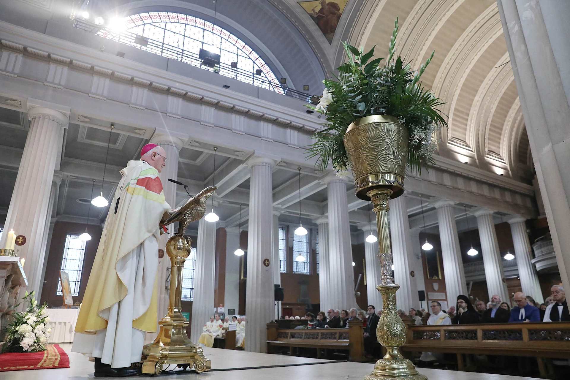 Archbishop Dermot Farrell of the Dublin Archdiocese speaks at a Mass at St. Mary’s in Dublin on Nov. 14, 2025. Farrell spoke at a Mass on Jan. 1, 2026, the World Day of Peace, calling on politicians to promote peace. | Credit: John McElroy/Dublin Archdiocese