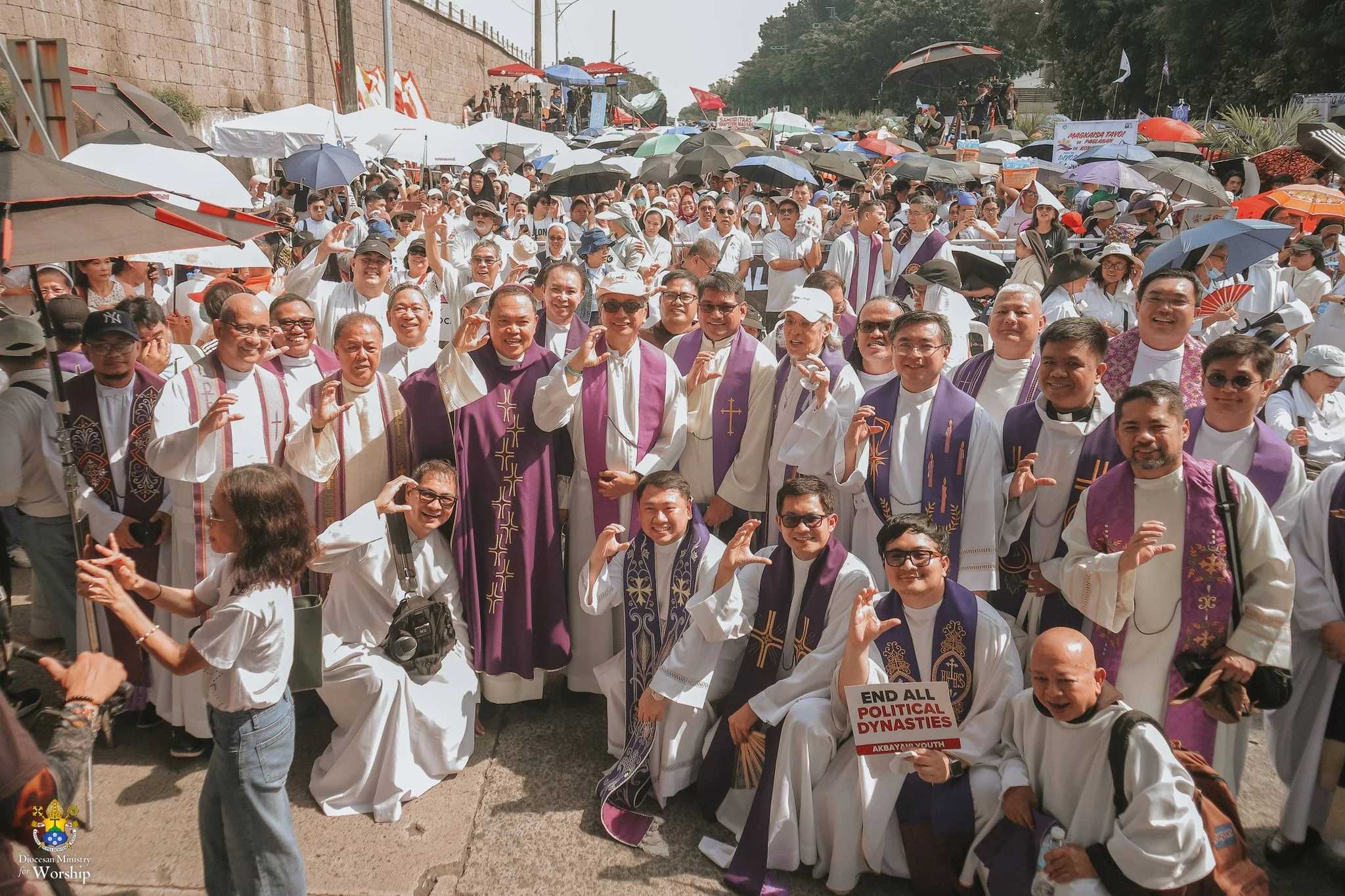 Protesters, including priests and seminarians, gather for a rally against corruption in Manila on Nov. 30, 2025. Credit: Santosh Digal