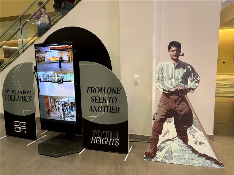 A display of St. Pier Giorgio Frassati sits at SEEK 2026 in Columbus, Ohio, on Friday, Jan. 2, 2026. This year’s SEEK theme across all three of the conference locations is “To the Heights!”, inspired by St. Pier Giorgio, who was canonized in 2025. | Credit: Gigi Duncan/EWTN News