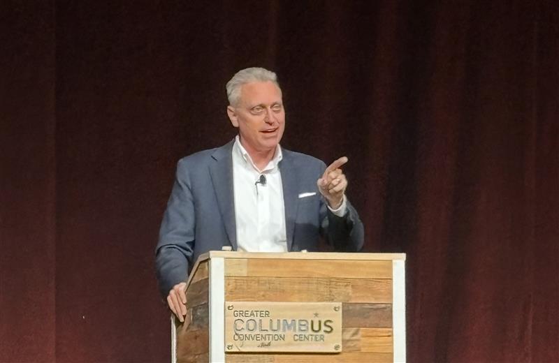 Dr. John Bergsma, a former Calvinist pastor, tells SEEK 2026 attendees about his path to the Catholic Church. | Credit: Gigi Duncan/EWTN News