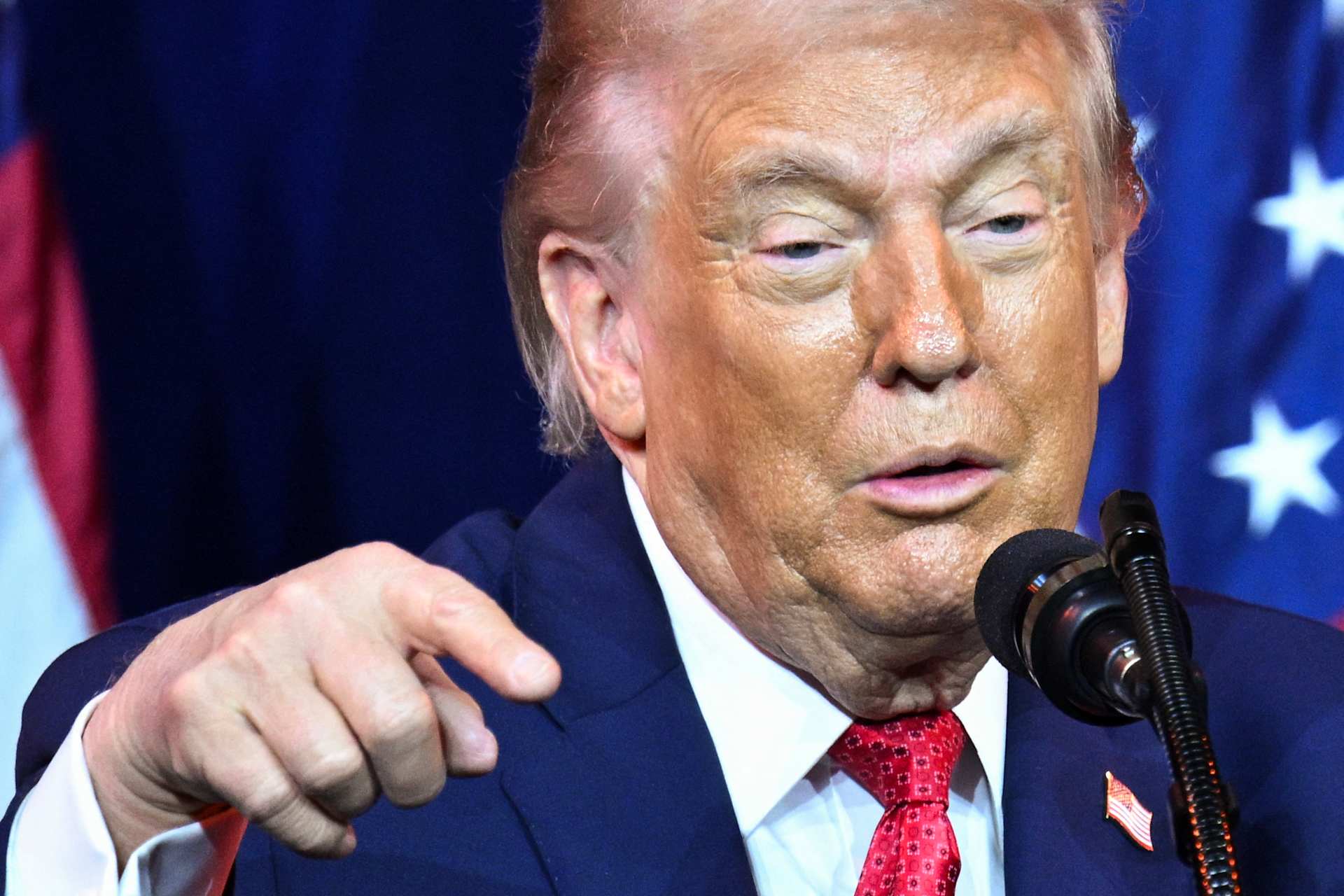 President Donald Trump talks to Republicans about their stance on the Hyde Amendment on Jan. 6, 2026. | Credit: Mandel NGAN/AFP via Getty Images