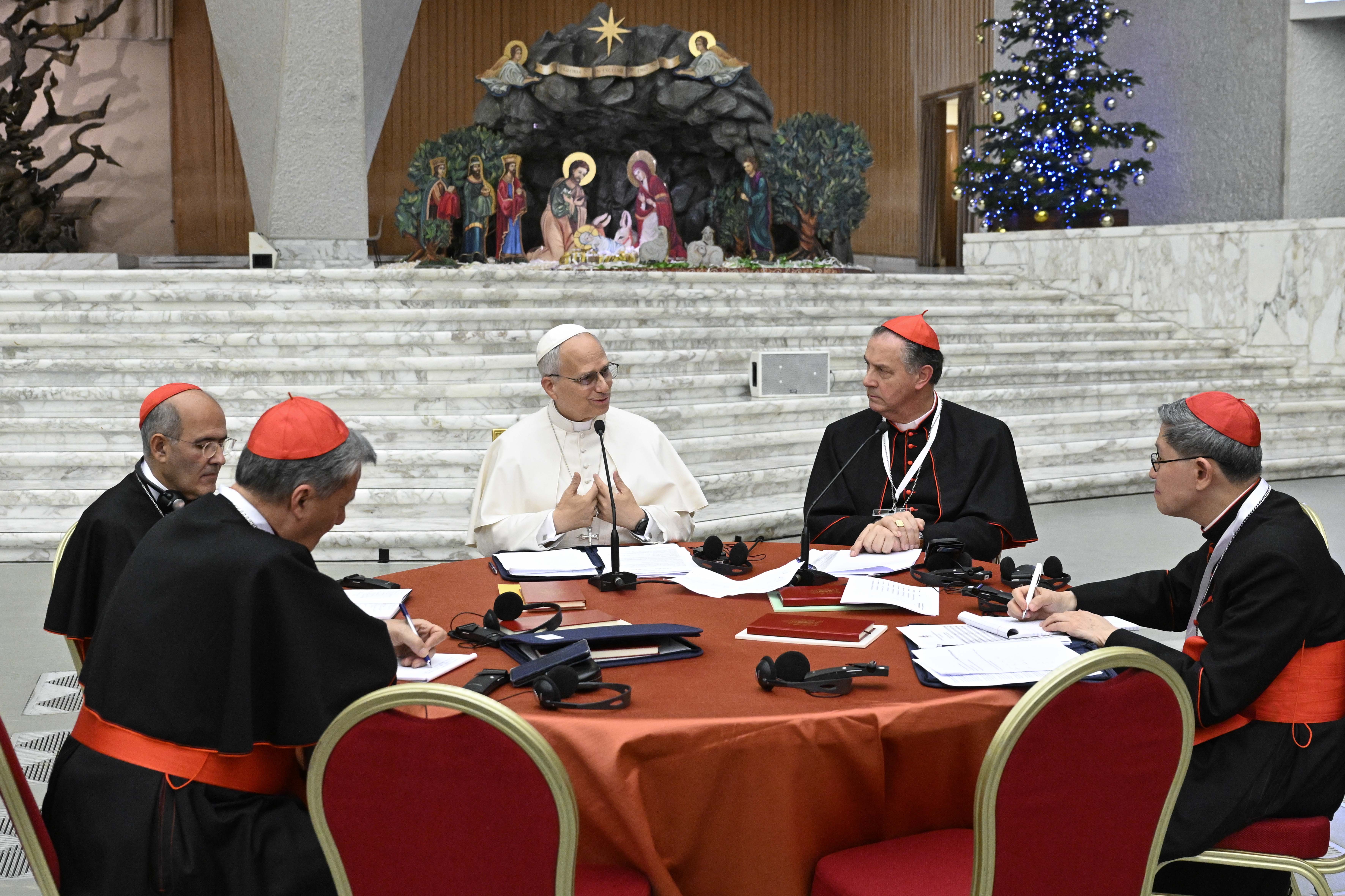 As consistory opens, Pope Leo XIV tells cardinals ‘I am here to listen’