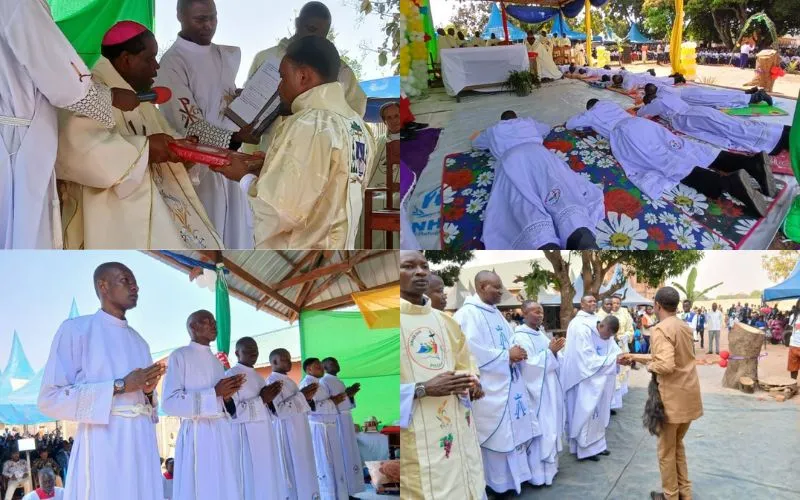 Four new priests and six new deacons were ordained for South Sudan’s Catholic Diocese of Tombura-Yambio on Jan. 4, 2026. | Credit: Ruru Gene News/Sister Laurencila, FSSA