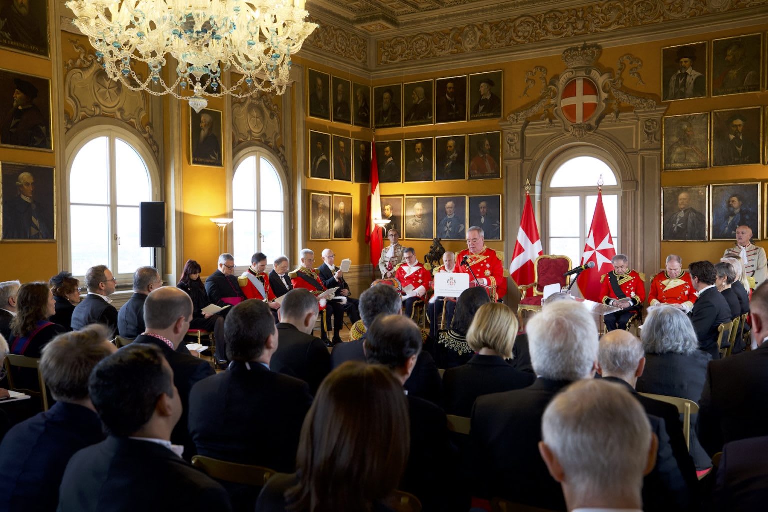 Grand Master Fra’ John Dunlap addresses the diplomatic corps accredited to the Sovereign Military Order of Malta at the Magistral Villa on Rome’s Aventine Hill on Saturday, Jan. 10, 2026. | Credit: Order of Malta