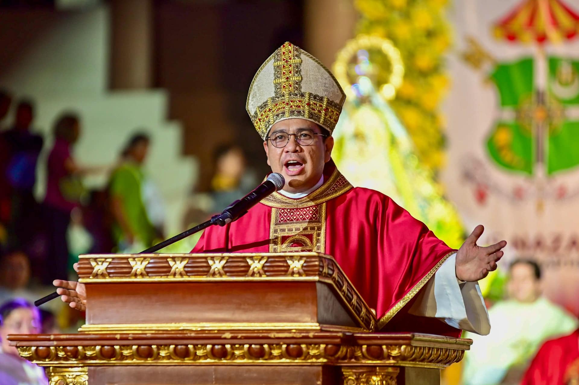 Bishop Rufino Sescon Jr. of the Diocese of Balanga preaches his homily during Mass at the annual feast of the Black Nazarene at Quirino Grandstand in Manila, Philippines, on Jan. 9, 2026. | Credit: CBCP News