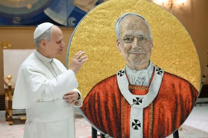 Mosaic bearing Pope Leo XIV’s portrait readied for St. Paul Outside the Walls
