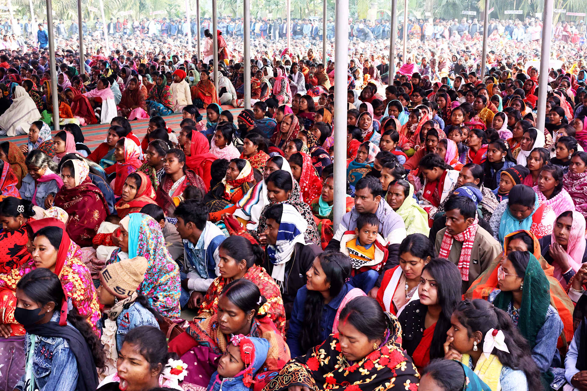 Thousands of pilgrims gather at the Marian shrine in Nabai Battala village in the Rajshahi Diocese of Bangladesh on Jan. 16, 2026. | Credit: Stephan Uttom Rozario