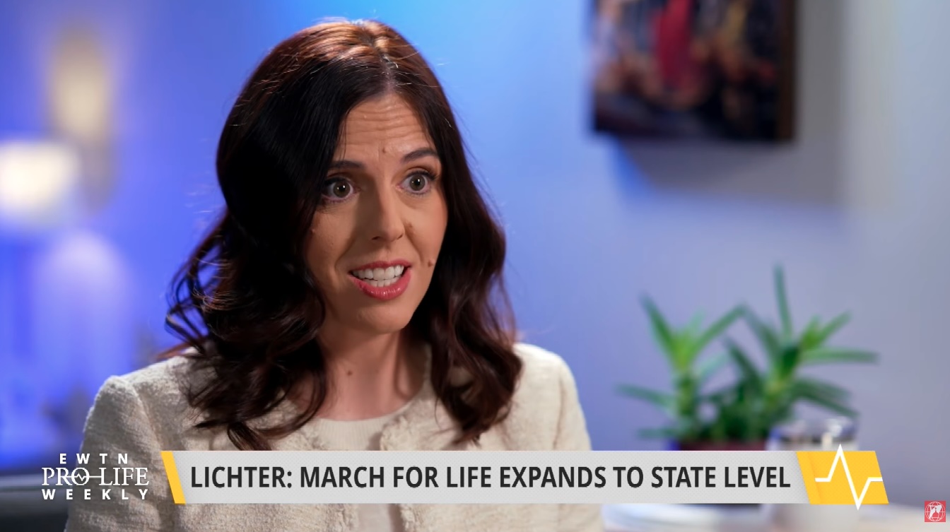 Jennie Bradley Lichter, president of the March for Life Education and Defense Fund, speaks with host Abi Galvan during an interview on “EWTN Pro-Life Weekly” on Jan. 21, 2026. | Credit: “EWTN Pro-Life Weekly”/Screenshot
