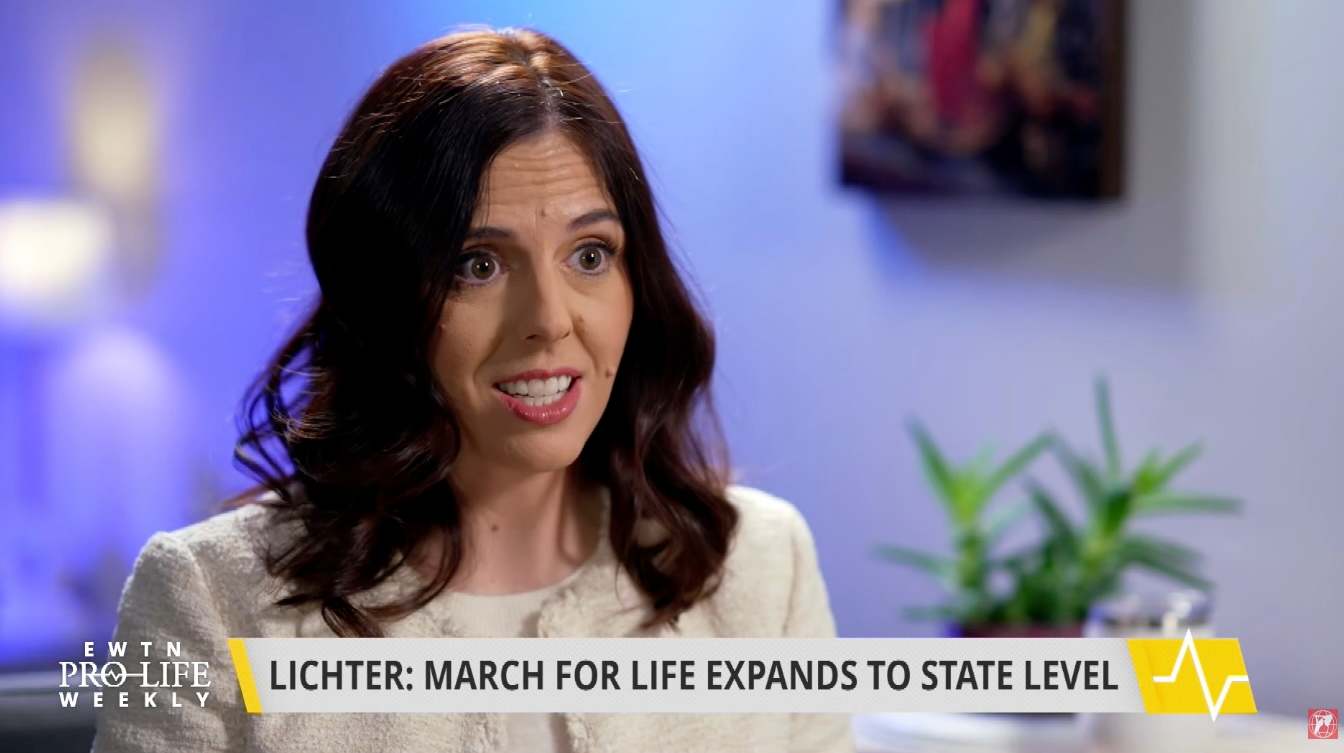 Jennie Bradley Lichter, president of the March for Life Education and Defense Fund, speaks with host Abi Galvan during an interview on “EWTN Pro-Life Weekly” on Jan. 21, 2026. | Credit: “EWTN Pro-Life...