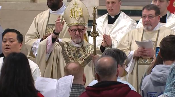 Bishop James D. Conley of the Diocese of Lincoln, Nebraska, celebrates Mass at the National Prayer Vigil for Life at the Basilica of the National Shrine of the Immaculate Conception in Washington, D.C., on Thursday, Jan. 22, 2026. | Credit: EWTN