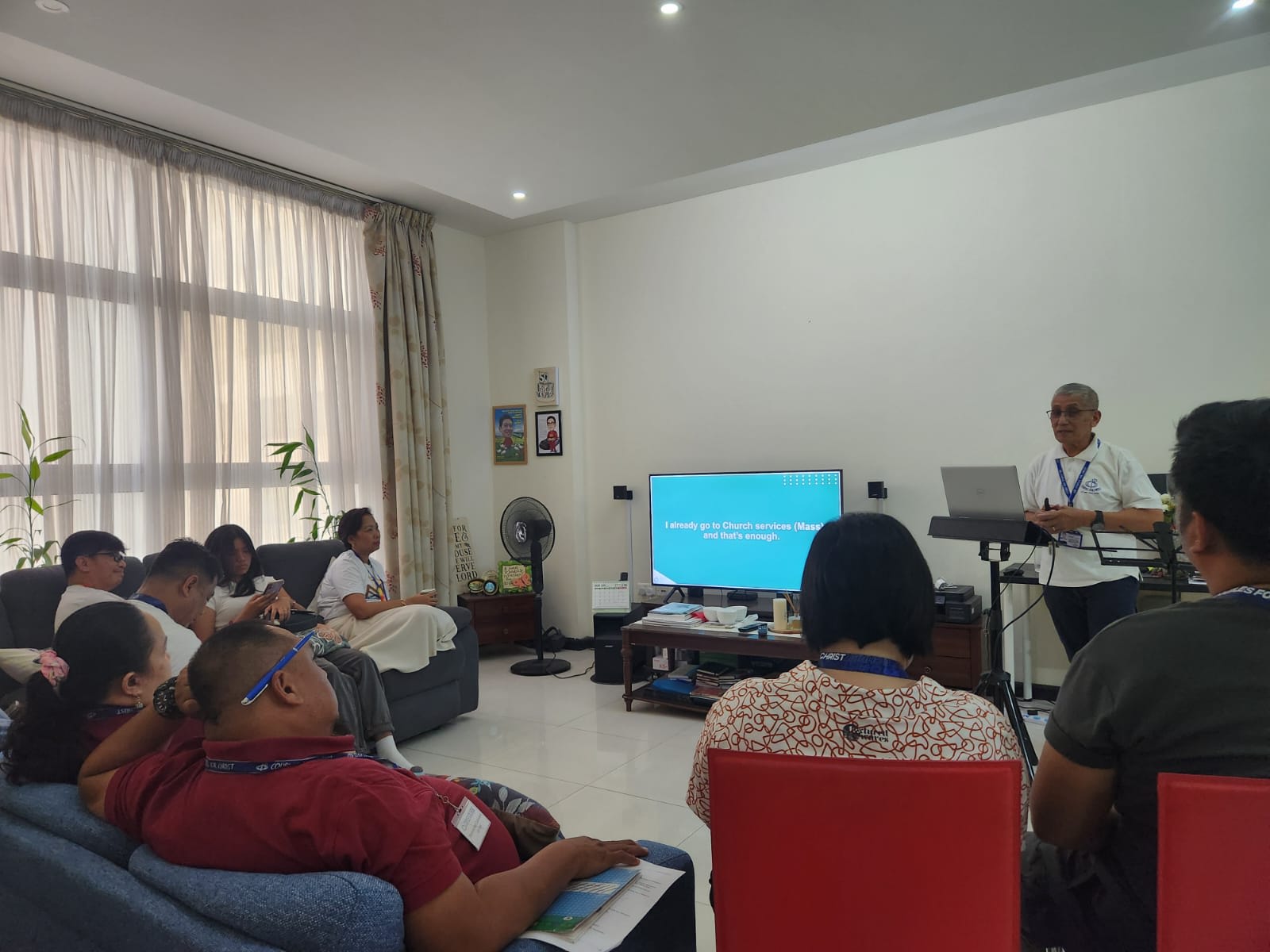 Members of Couples for Christ attend a formation session during a family day celebration at Sacred Heart Parish in Manama, Bahrain. Lay ecclesial movements like Couples for Christ help Filipino migrants deepen their faith while working abroad. | Credit: Fulgencio Abuan