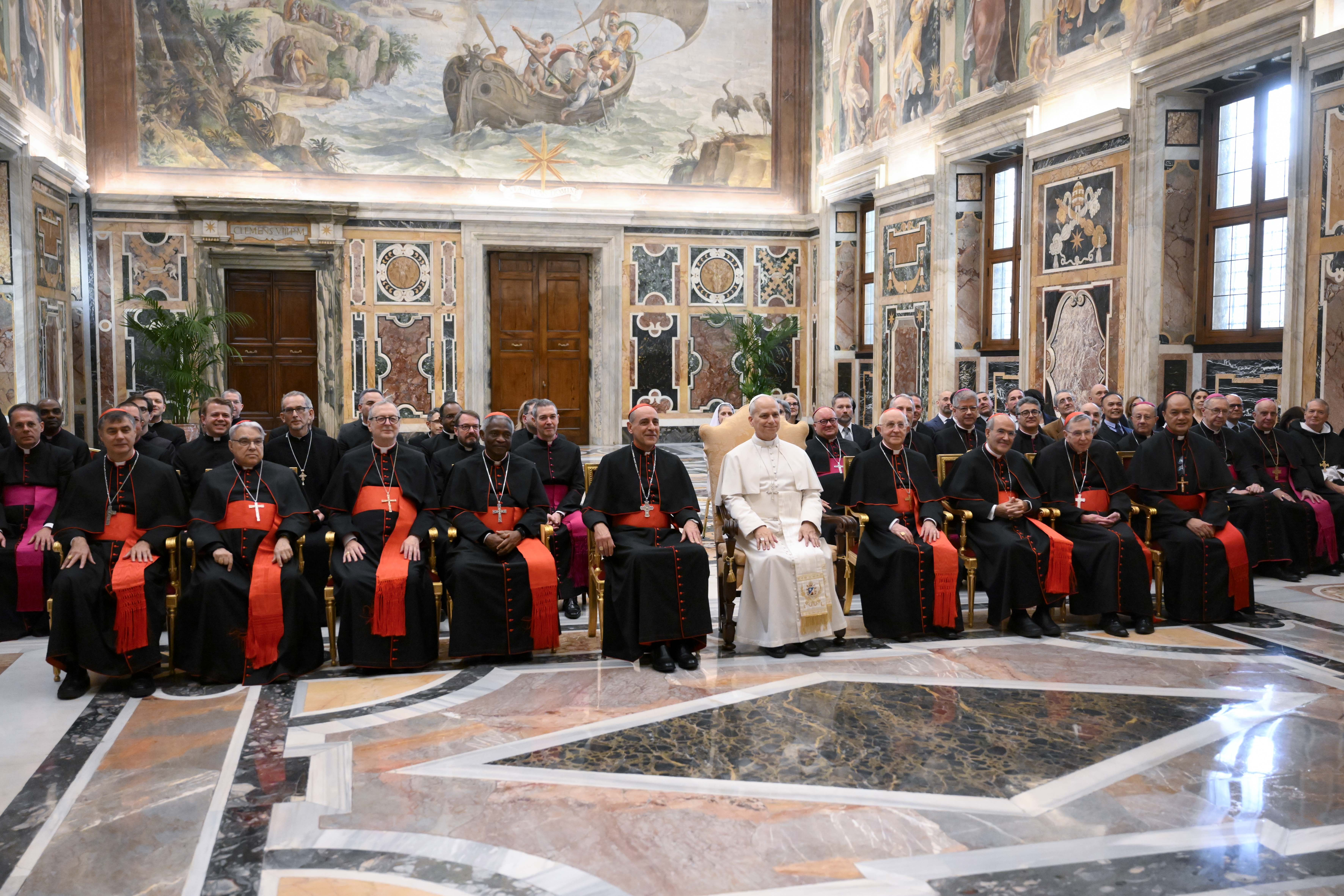Pope Leo XIV meets members of the Dicastery for the Doctrine of the Faith during an audience with plenary meeting participants on Jan. 29, 2026. | Credit: Vatican Media