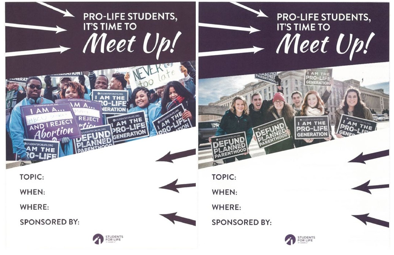 Noblesville Students For Life Posters that were allegedly banned at the school for being too political. | Credit: Alliance Defending Freedom