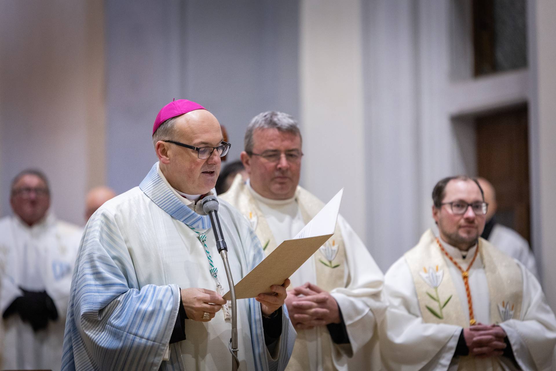Bishop Stanislav Přibyl celebrates Mass at the Cathedral of the Assumption of the Virgin Mary and St. John the Baptist in Litoměřice, Czech Republic, in January 2026. | Credit: Jana Chadimová/Člověk a víra