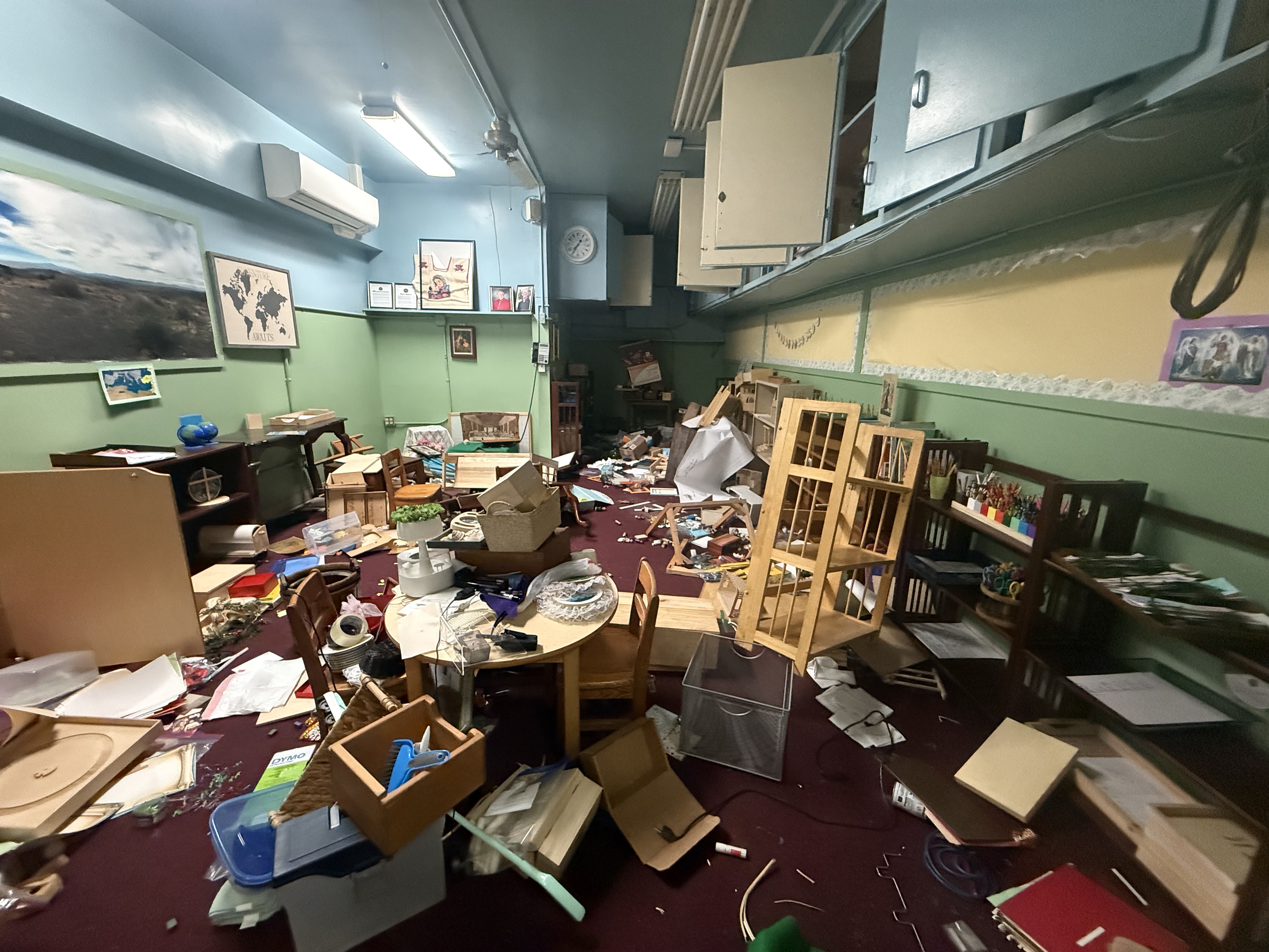 Destruction is seen at Holy Innocents Catholic School in Long Beach, California, Monday, Feb. 2, 2026. | Credit: Photo courtesy of Holy Innocents Catholic School