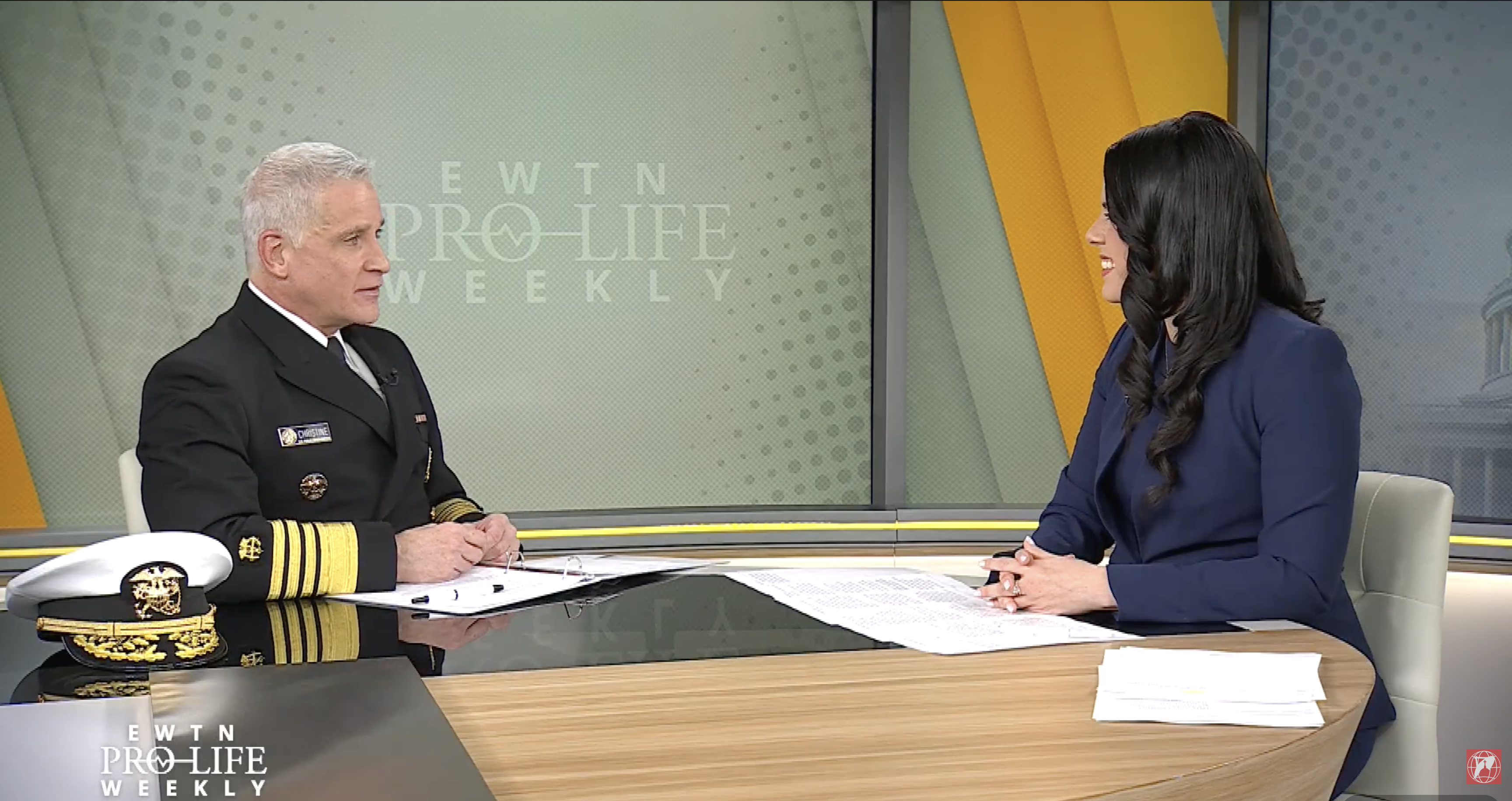 Adm. Brian Christine, a practicing Catholic who serves as the assistant secretary for health at the U.S. Department of Health and Human Services, speaks with Abigail Galvan on “EWTN Pro-Life Weekly” on Feb. 4, 2026. | Credit: “EWTN Pro-Life Weekly” screenshot