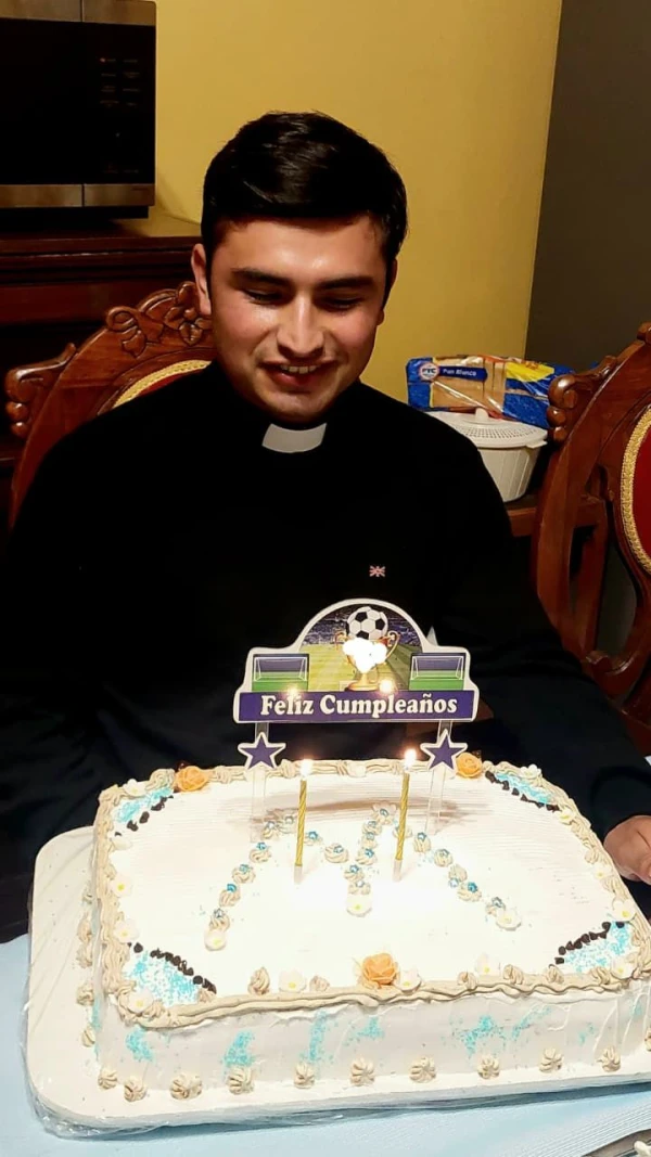 Father Erlin P&eacute;rez V&aacute;squez celebrates his 26th birthday. | Credit: Photo courtesy of Father Erlin P&eacute;rez