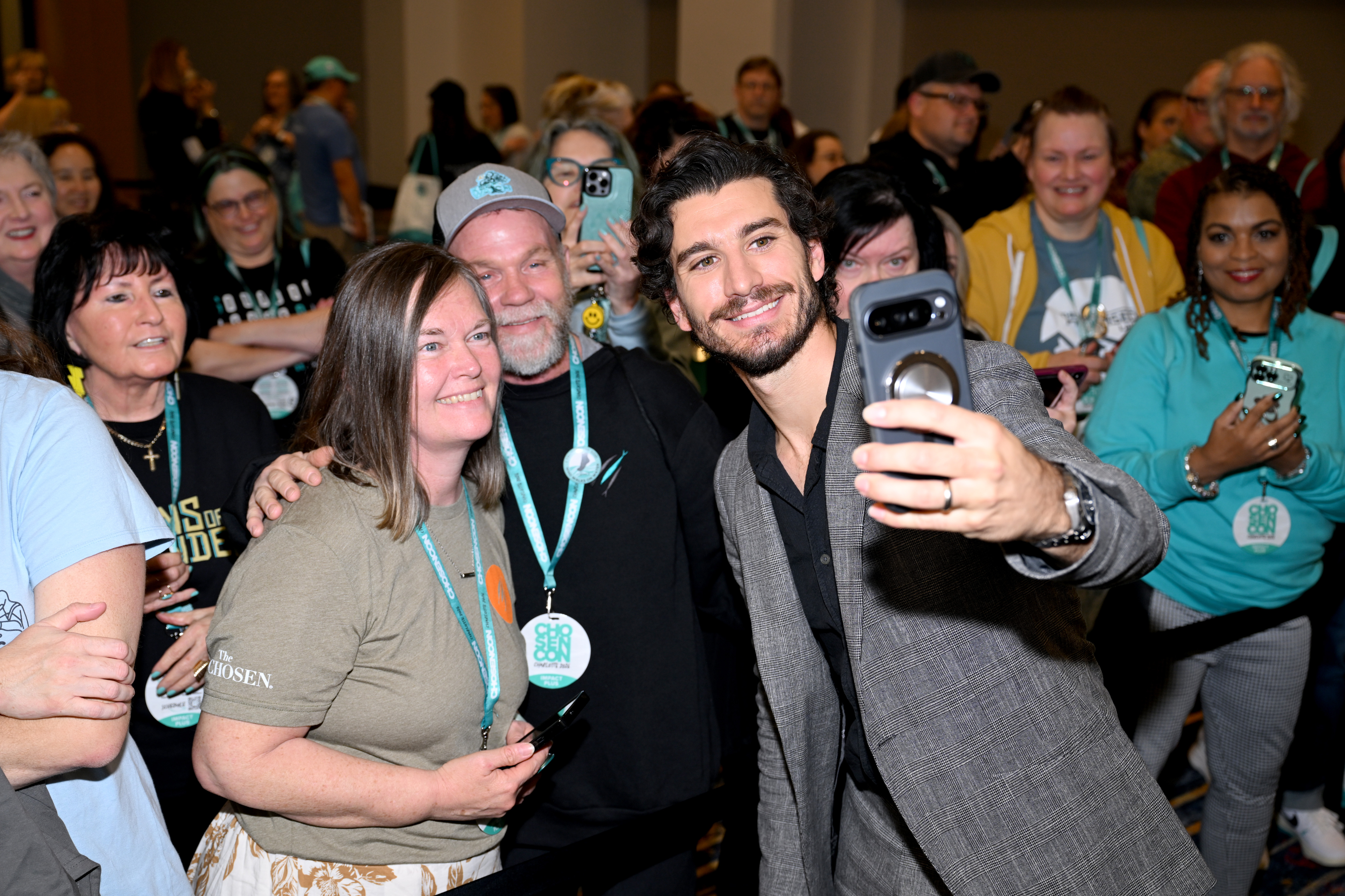 Actor George Xanthis takes pictures with fans at ChosenCon in Charlotte, North Carolina. | Credit: Courtesy of 5&2 Studios