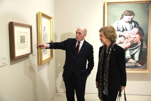 Queen Sofía at the exhibition in Burgos Cathedral. | Credit: Archdiocese of Burgos