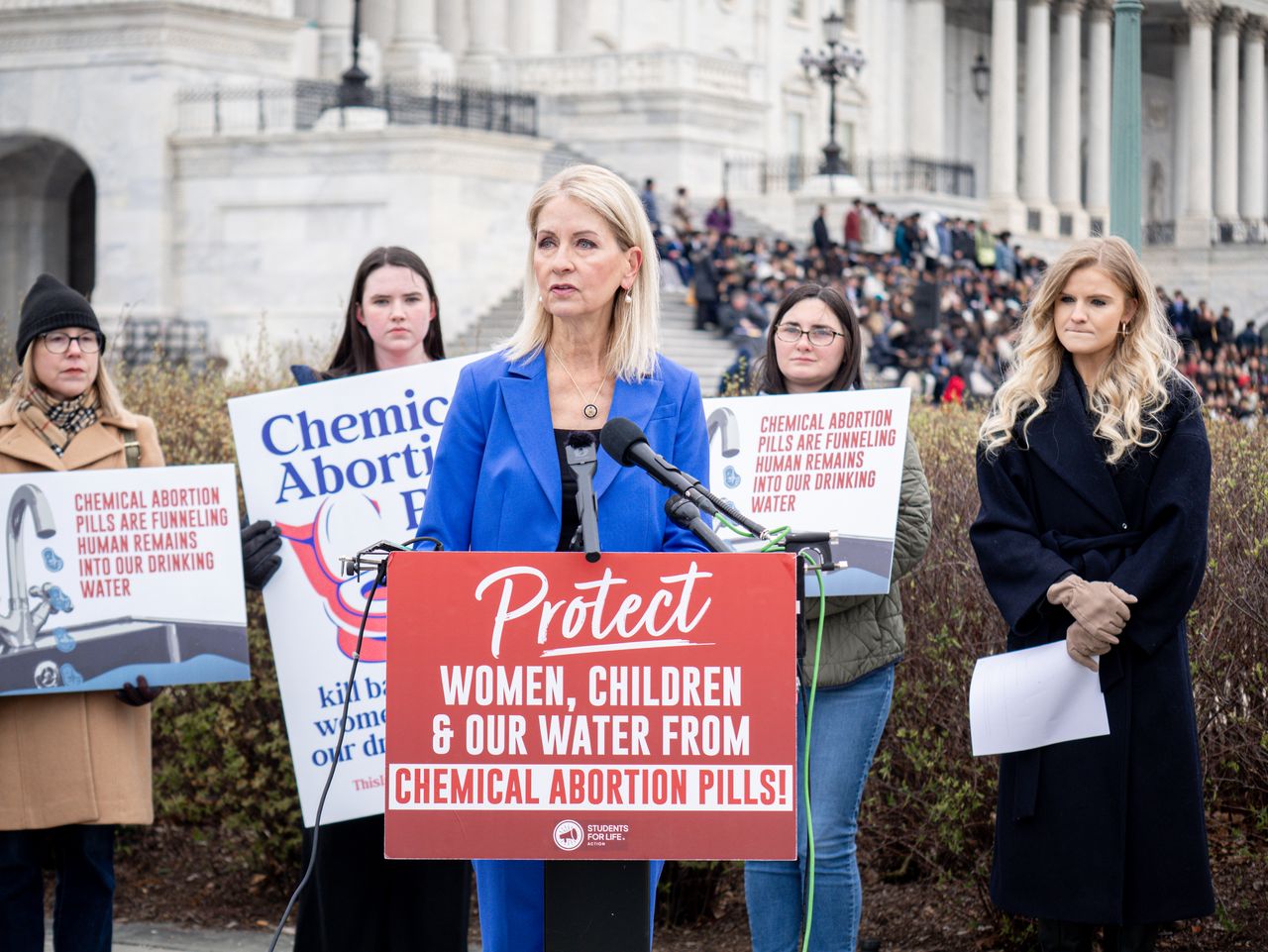 Rep. Mary Miller, R-Illinois, gives remarks at a March 18, 2026, press conference on the Clean Water for All Life Act in Washington, D.C. | Credit: Students for Life