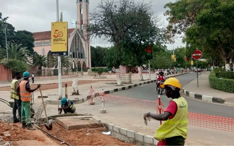 Preparations are being made both inside and outside of Our Lady of Fátima Parish in the Archdiocese of Luanda, Angola, to prepare for Pope Leo XIV’s historic apostolic visit April 18–21, 2026. | Credit: Photo courtesy of ACI Africa