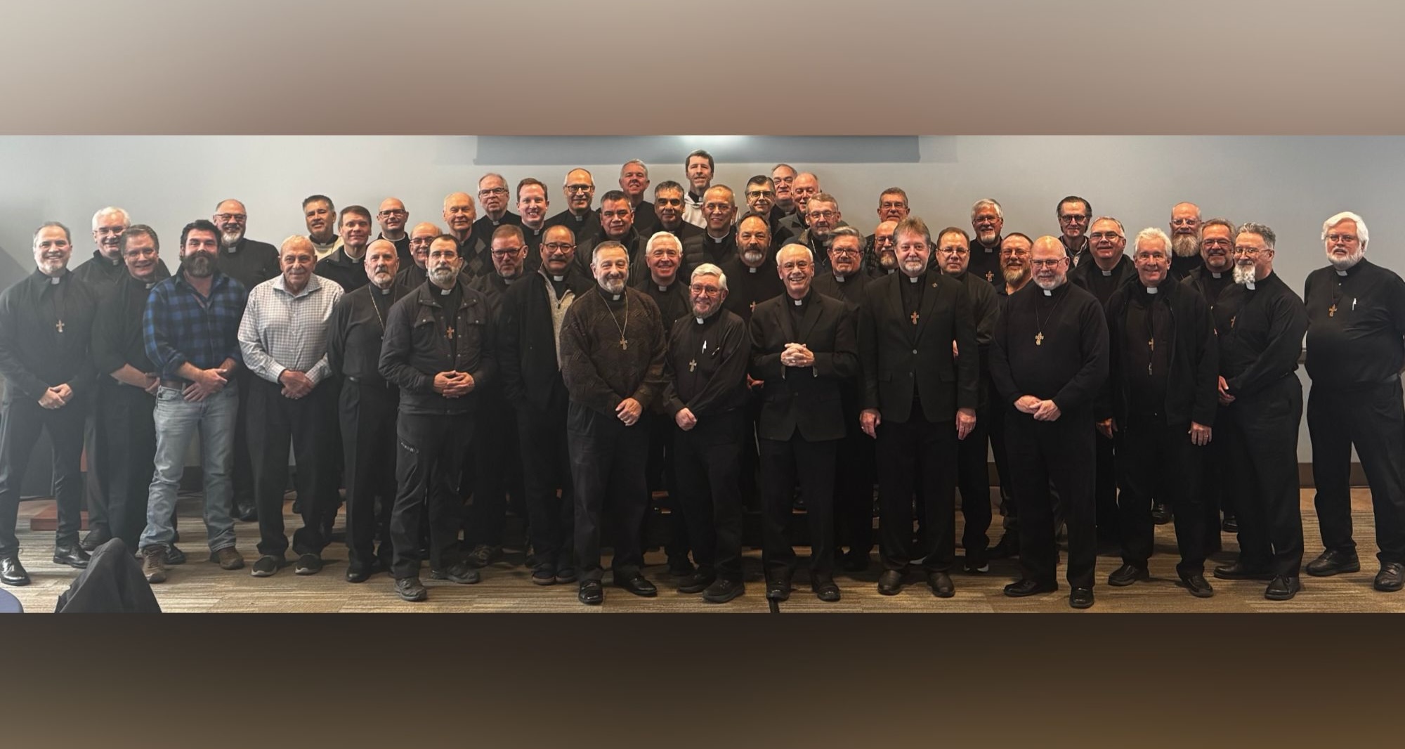 About 40 clergy members, mostly deacons, attend the January 2026 launch event for the new Clergy Outreach and Resilience (COR) program, a joint effort between the Archdiocese of Denver and the Diocese of Colorado Springs in Colorado. | Credit: Photo courtesy of Deacon Ernie Martinez