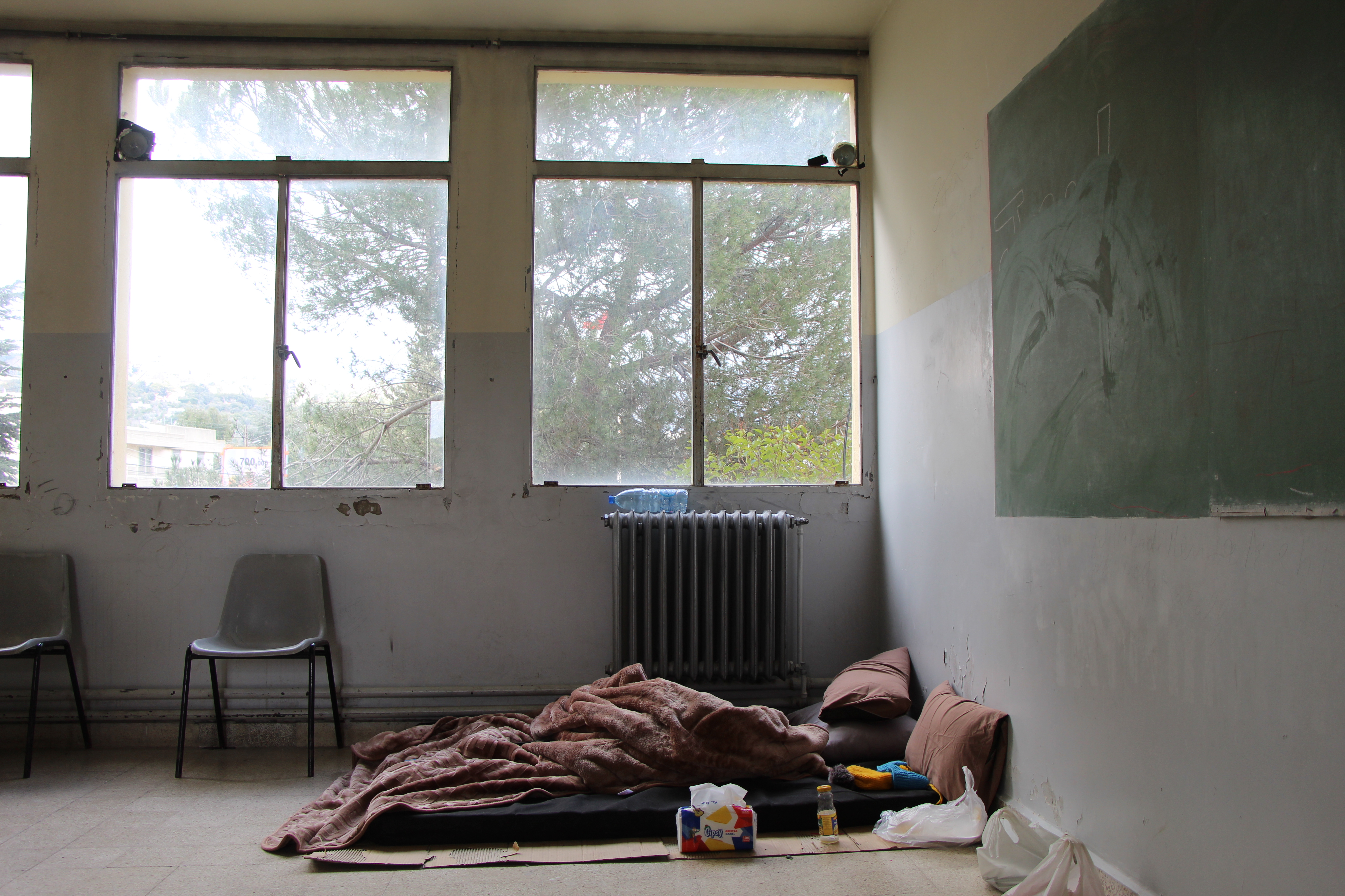 Public schools in southern Lebanon have been converted into shelters for displaced families amid an onslaught of Israeli shelling in the region. | Credit: Photo courtesy of AVSI USA