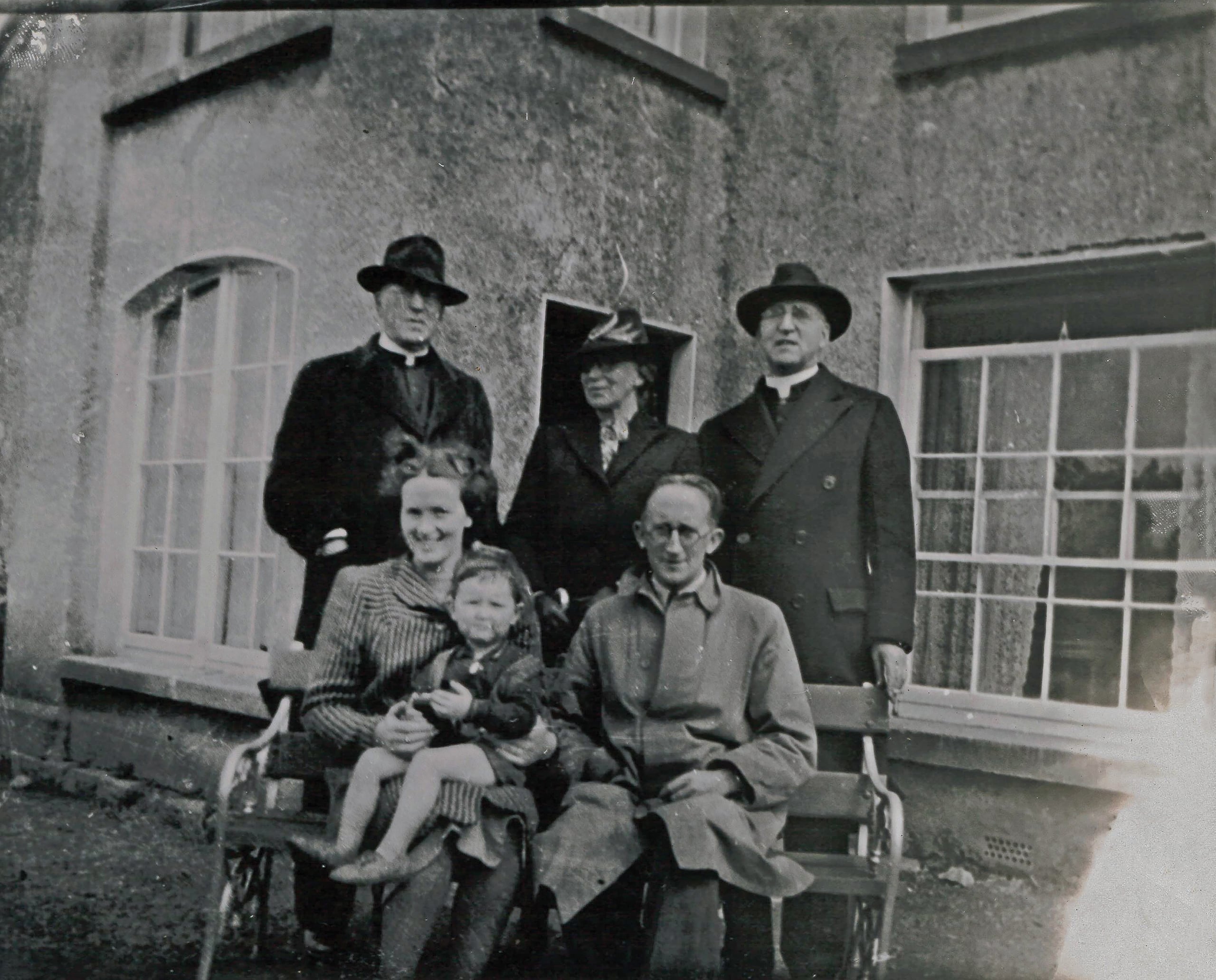 Father Edward Flanagan and his brother P.A. Flanagan visit their sister in Ballymoe, Ireland, in 1946. | Credit: Photo courtesy of Father Flanagan Visitor Centre