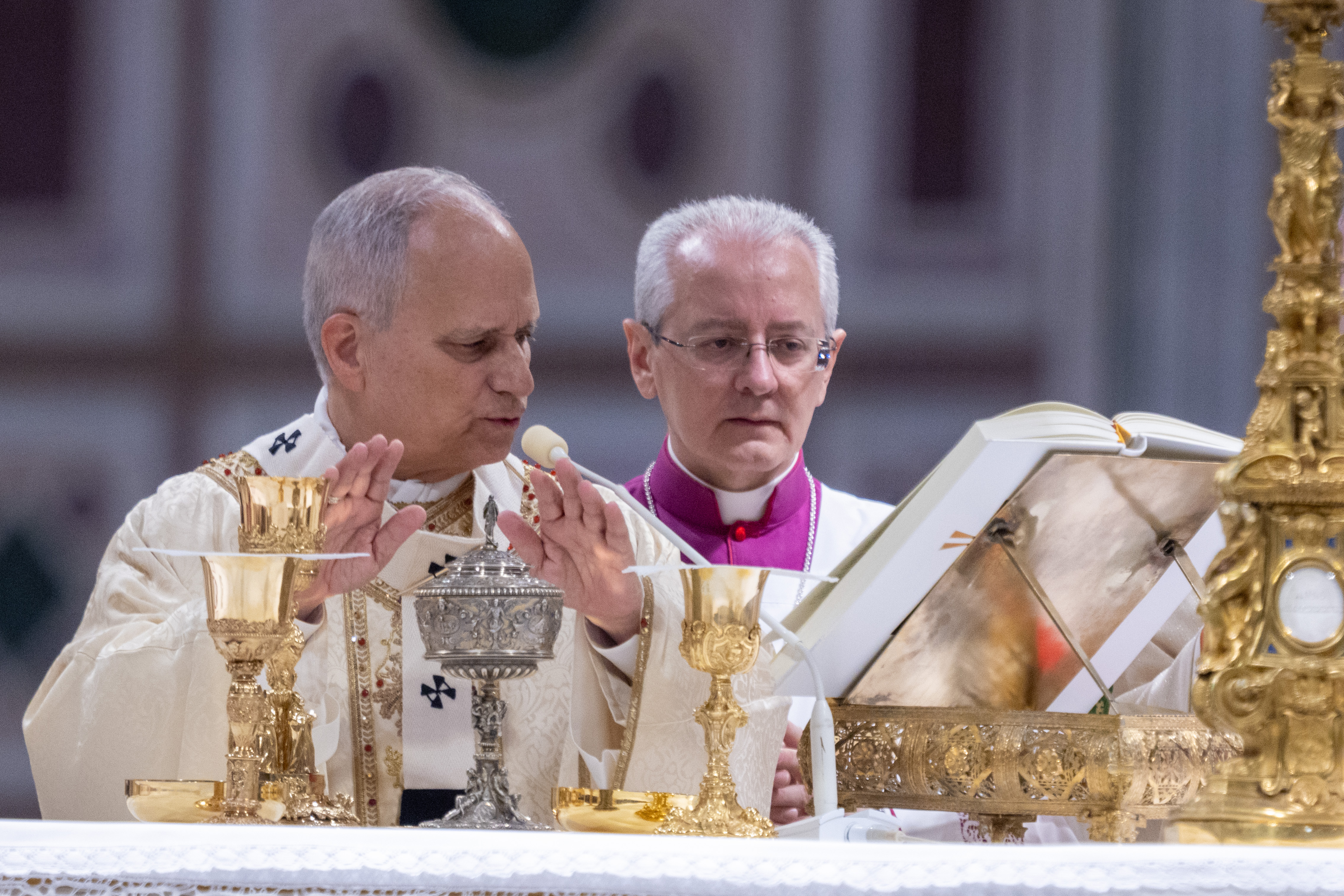 Pope Leo XIV celebrates the Mass of the Lord’s Supper at the Basilica of St. John Lateran, Thursday, April 2, 2026. | Credit: Daniel Ibáñez/EWTN News