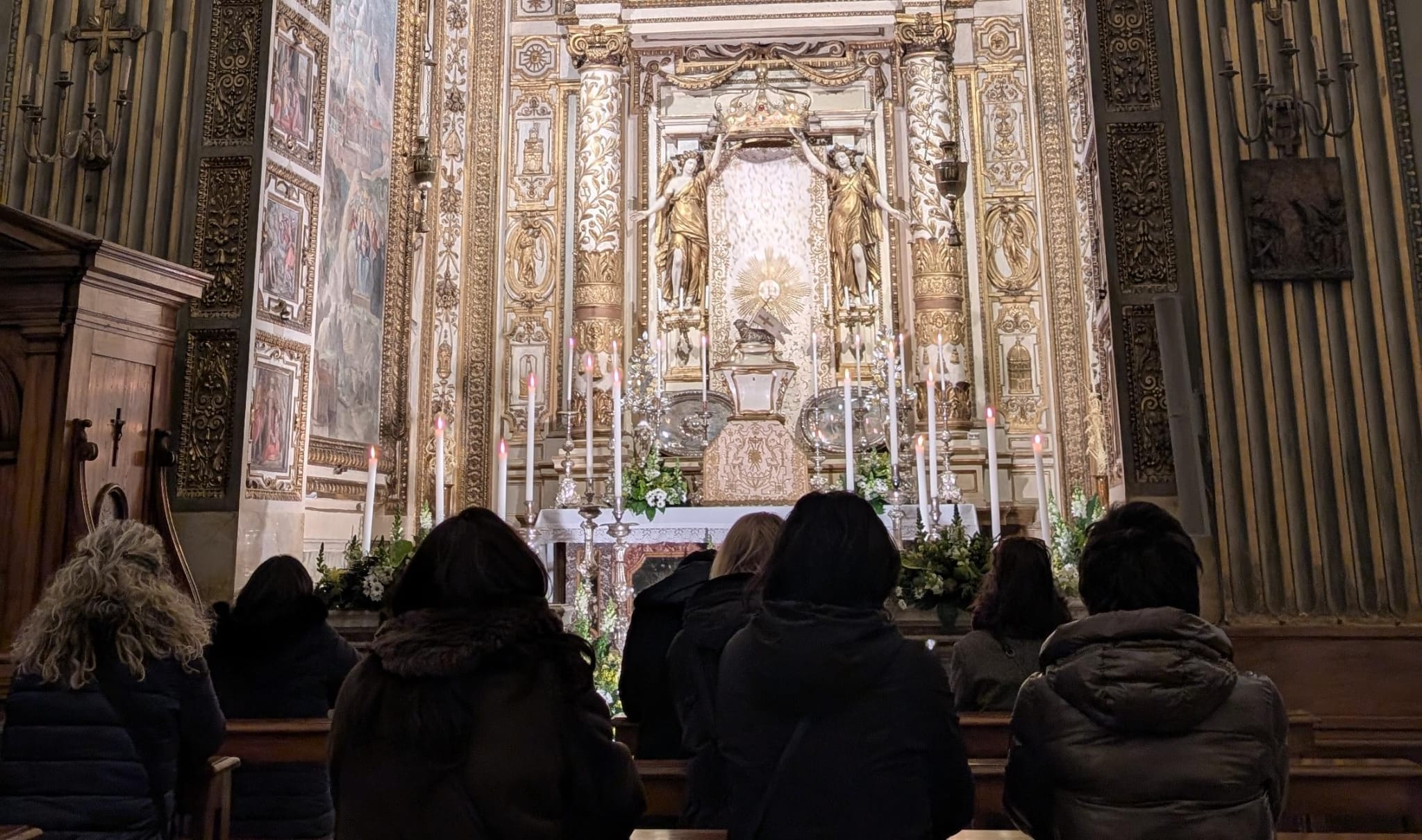 The altar of repose at the Church ofSanta Maria in Montserrato degli Spagnoli in Rome on April 2, 2026. Credit: Ishmael Adibuah/EWTN News.
