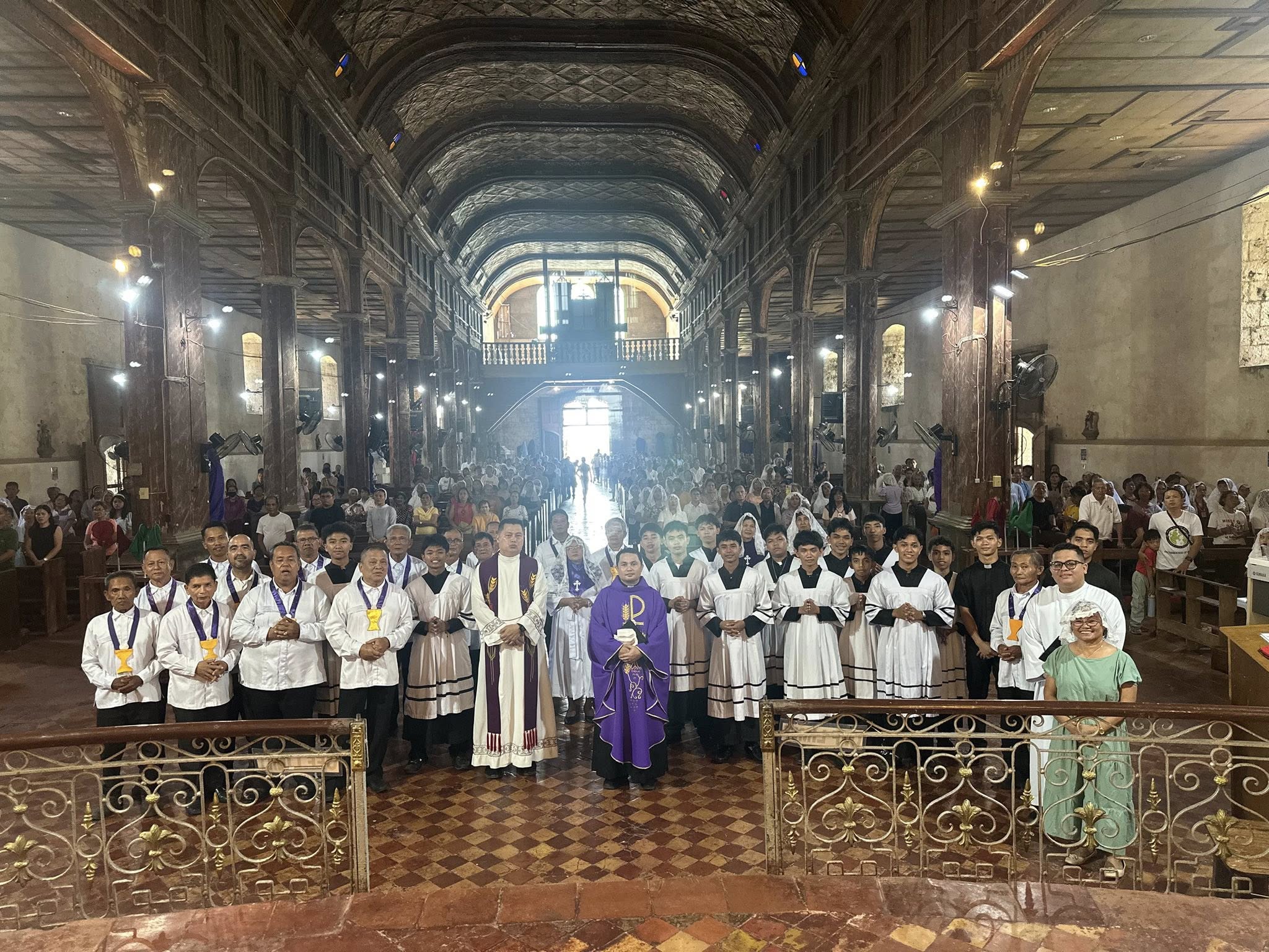 Parishioners and clergy at St. John the Baptist Parish in Jimenez, Misamis Occidental, Philippines, after a Holy Week liturgy on April 1, 2026. | Credit: Photo courtesy of St. John the Baptist Parish
