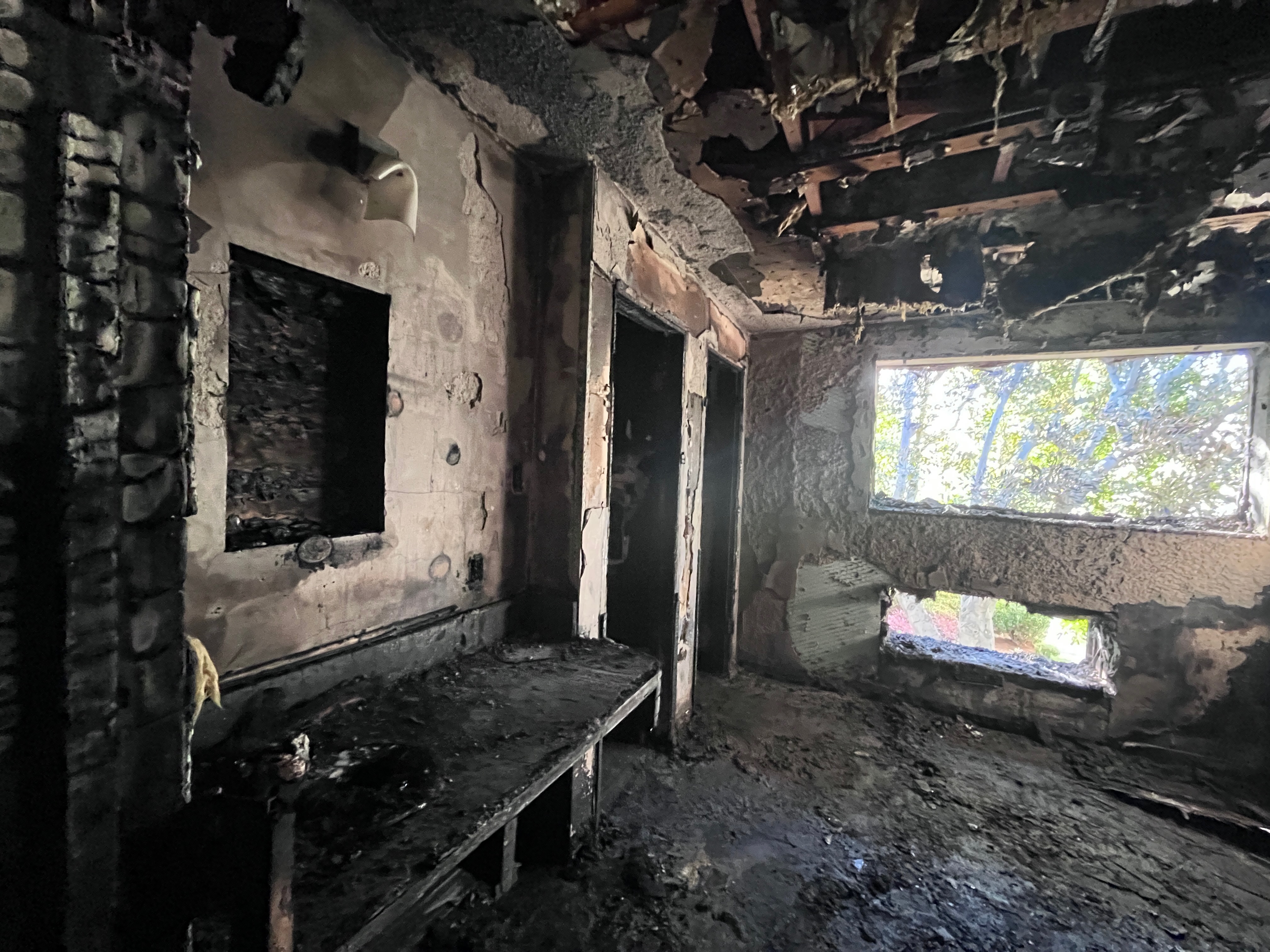 Damage caused by an April 11, 2026, fire at the Sacred Heart Retreat House in Alhambra, California. | Credit: Photo courtesy of the Carmelite Sisters of the Most Sacred Heart of Los Angeles