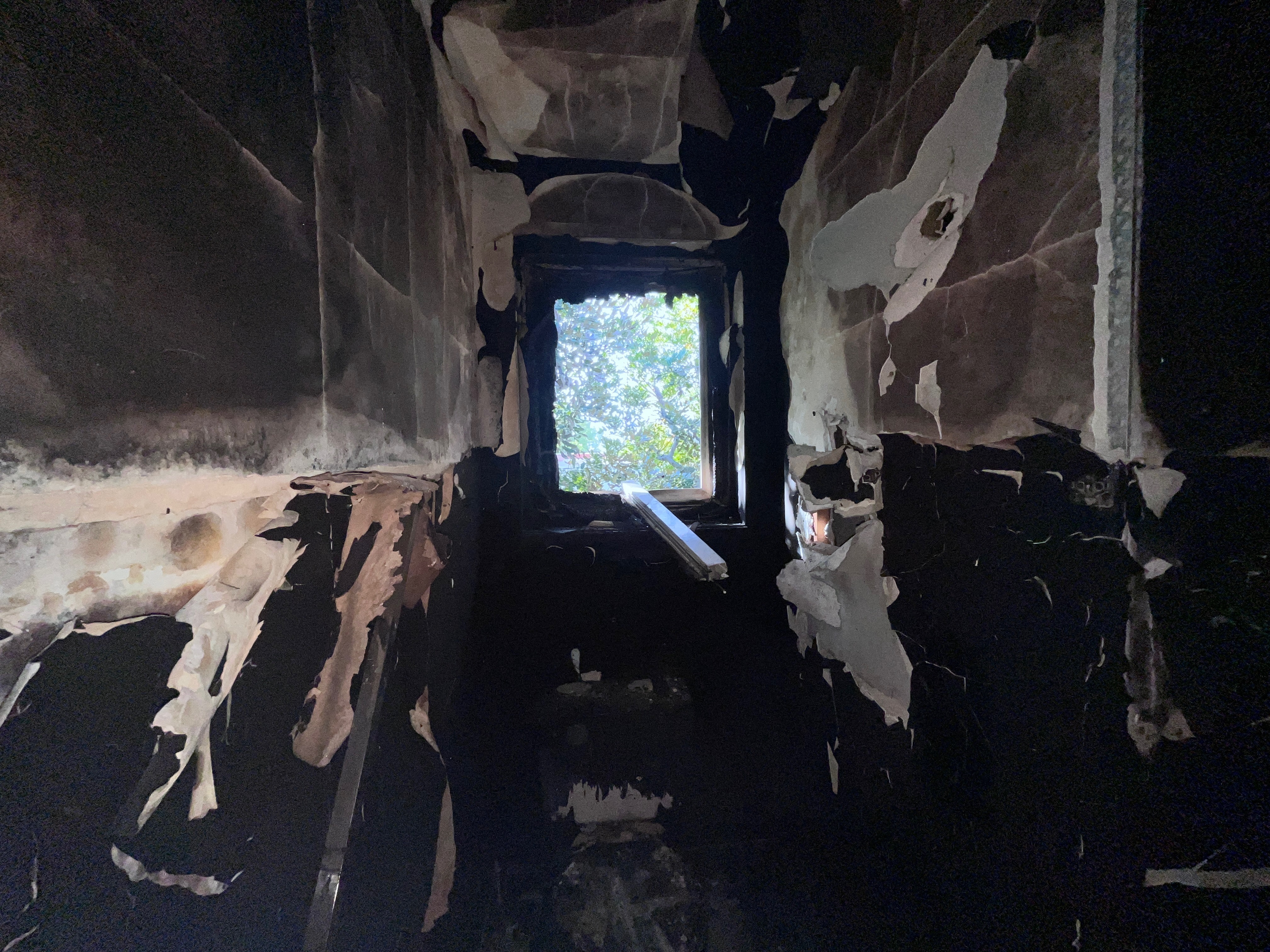 Damage caused by an April 11, 2026, fire at the Sacred Heart Retreat House in Alhambra, California. | Credit: Photo courtesy of the Carmelite Sisters of the Most Sacred Heart of Los Angeles